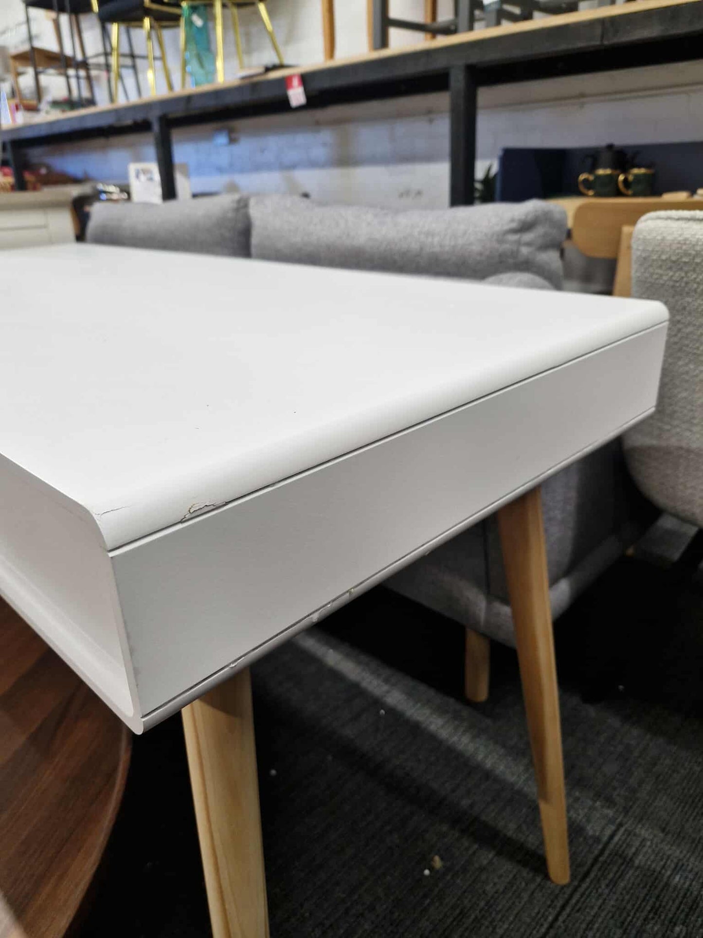 White and wood Large Desk