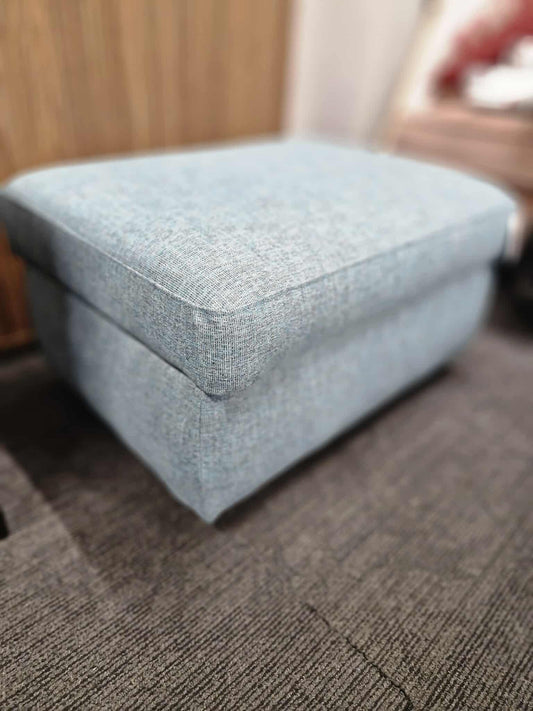 Storage Footstool / John Lewis Camden Linen Dark Duck Egg