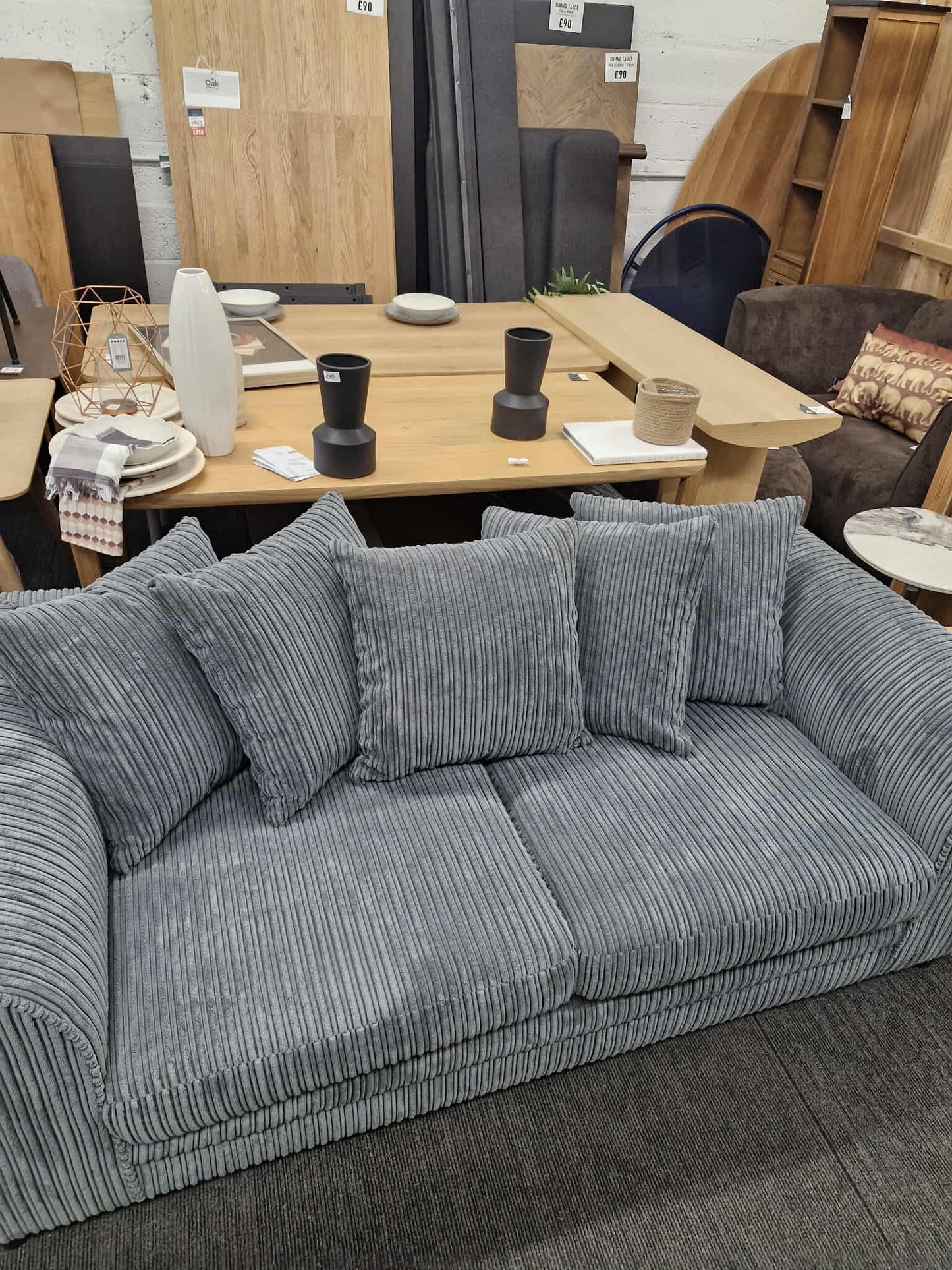 3 Seater Sofa Mink Dark Grey