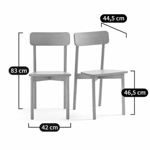 Solid Light Wood Dining Chairs / Set of 4