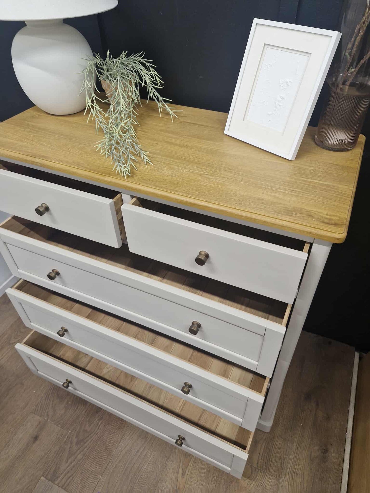 Chest of Drawers / Grey and Oak Wood / Oak Furnitureland Henley