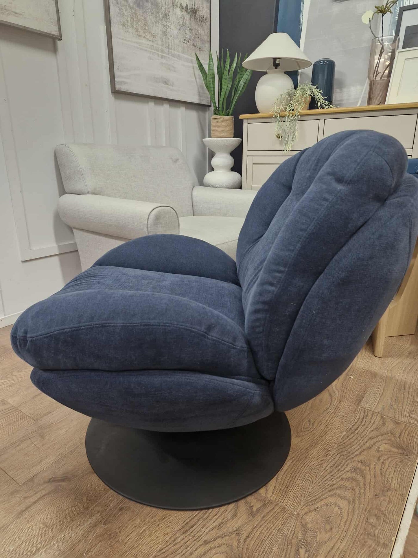 Swivel Leisure Chair / Armchair Dark Navy Blue
