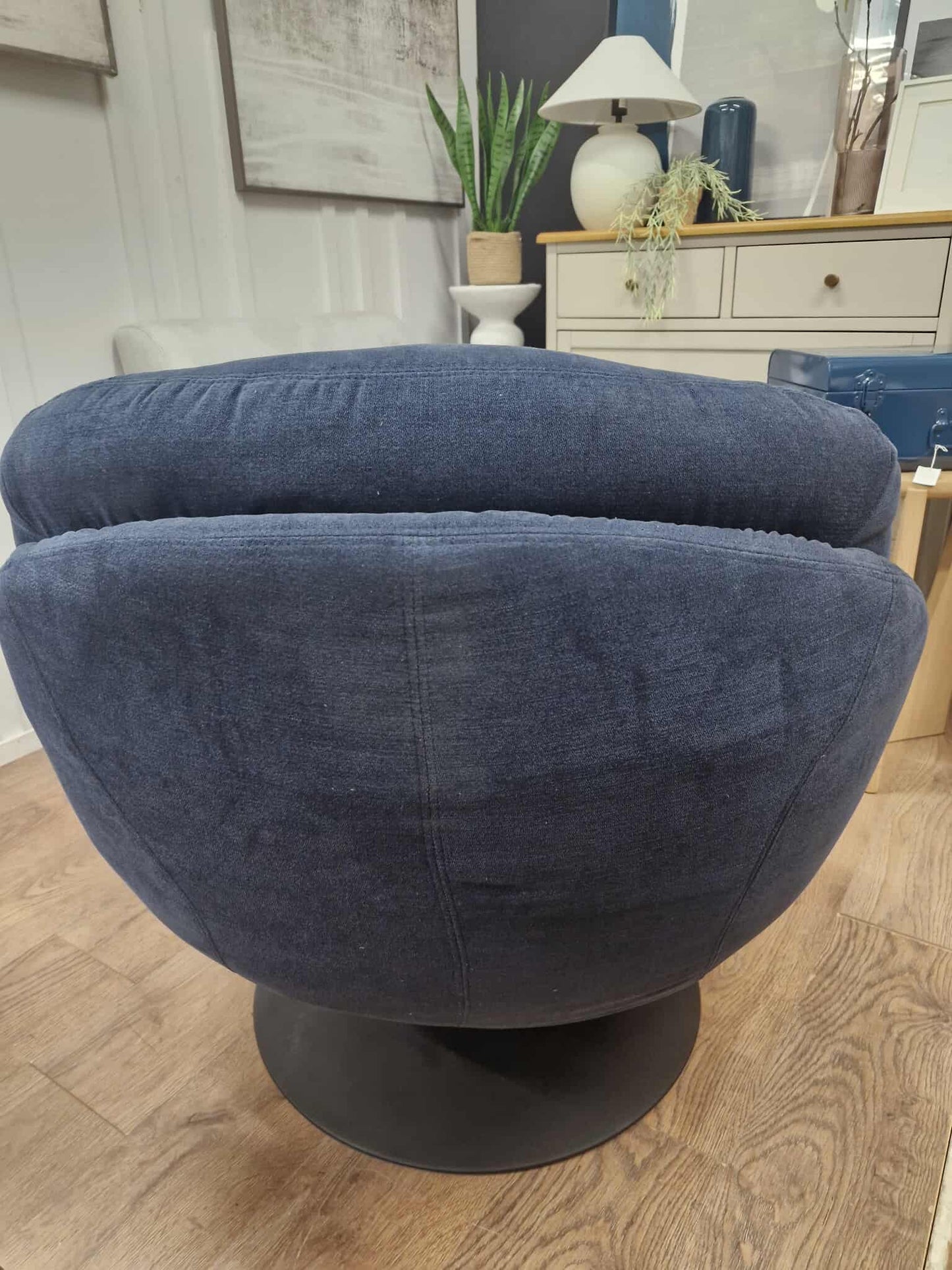 Swivel Leisure Chair / Armchair Dark Navy Blue