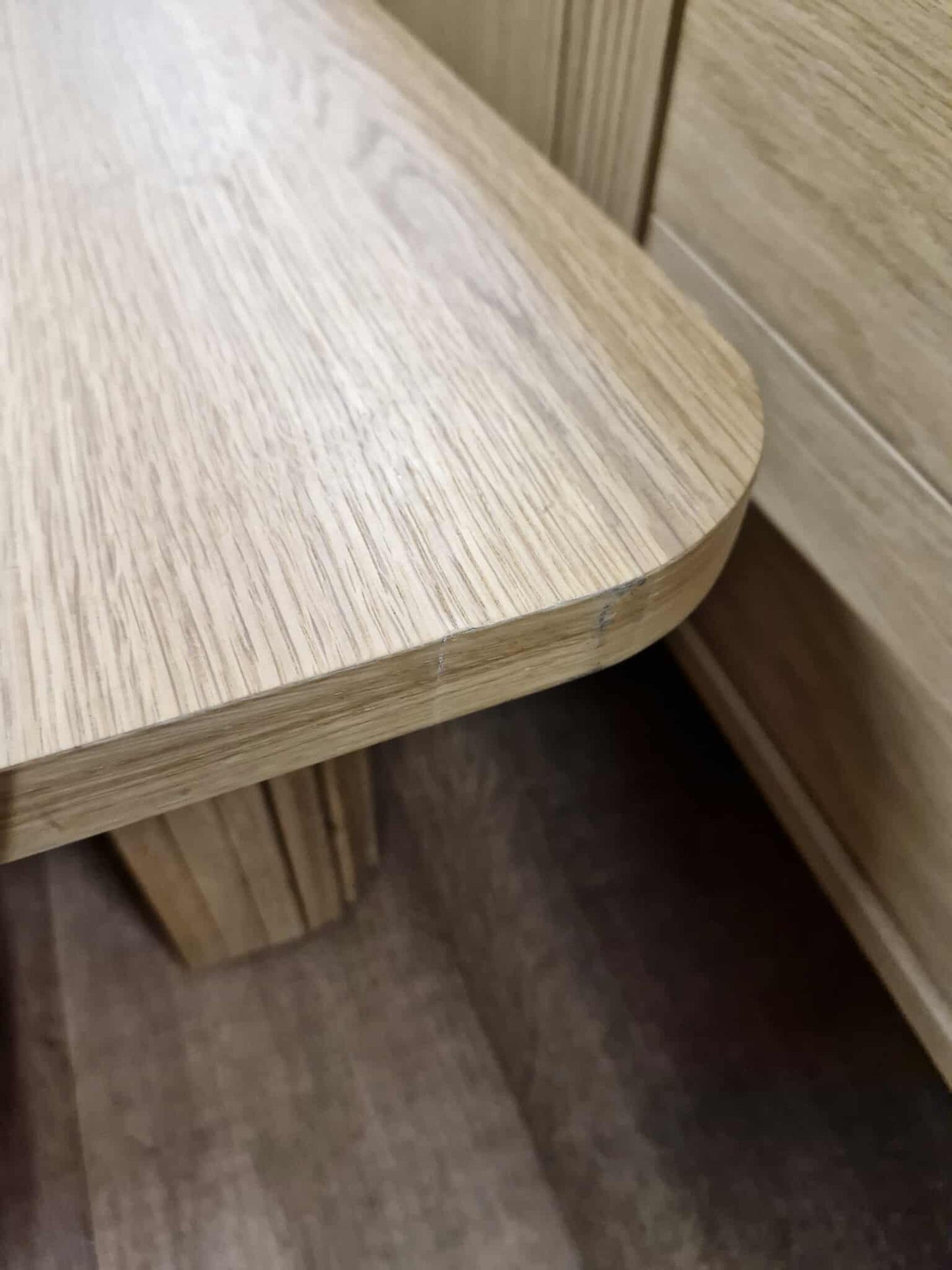 Large Oak Coffee Table with Slatted Legs