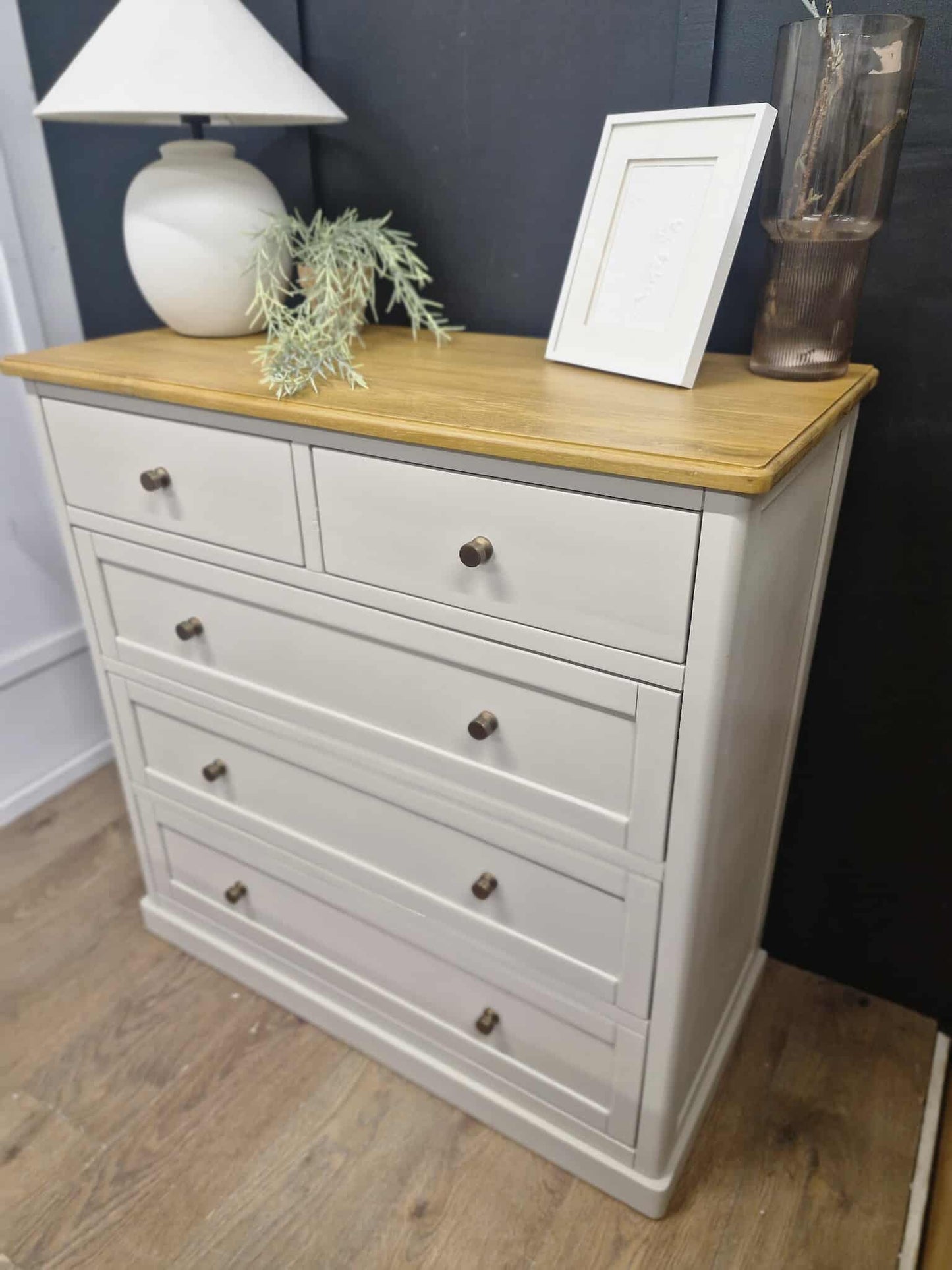 Chest of Drawers / Grey and Oak Wood / Oak Furnitureland Henley