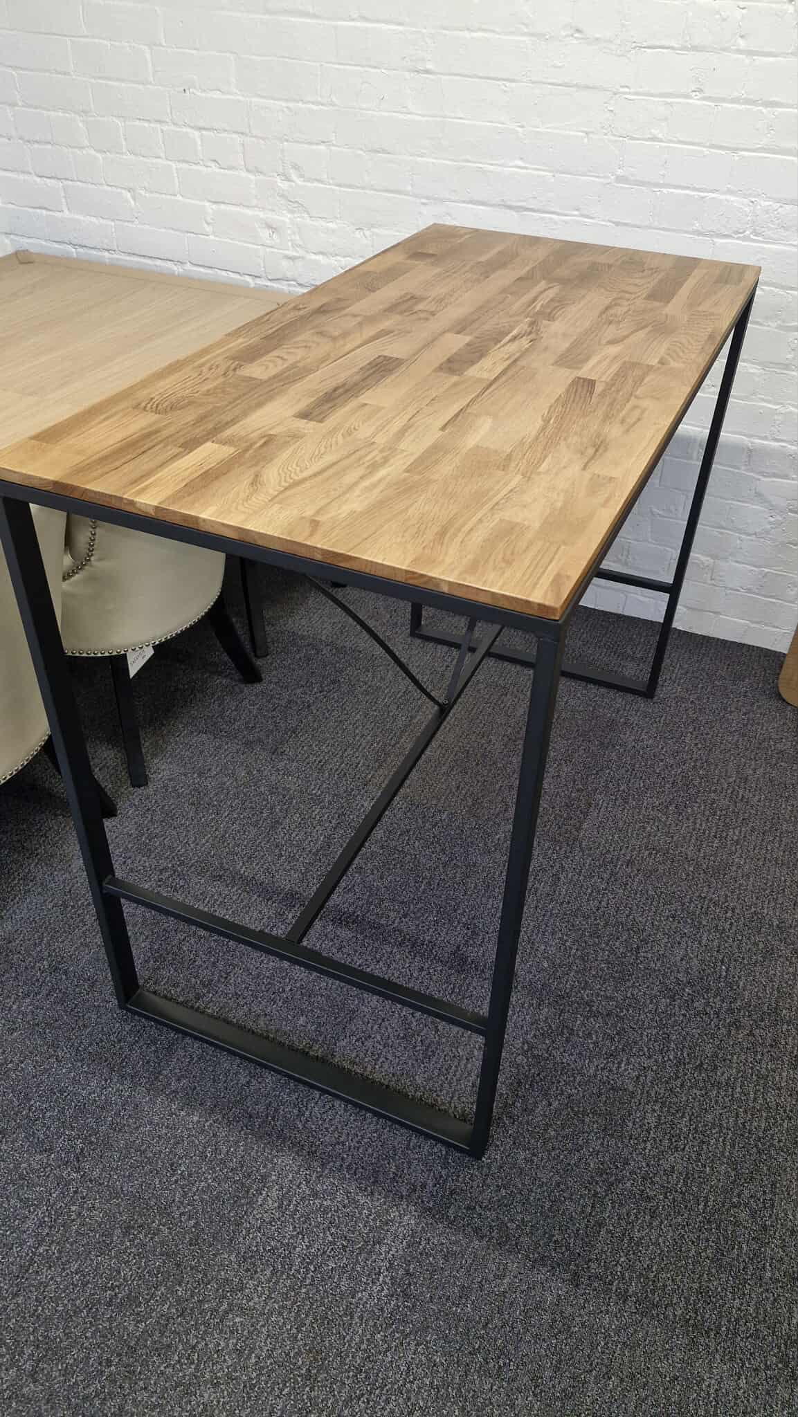 Oak and Steel 4-6 Seater High Bar Table