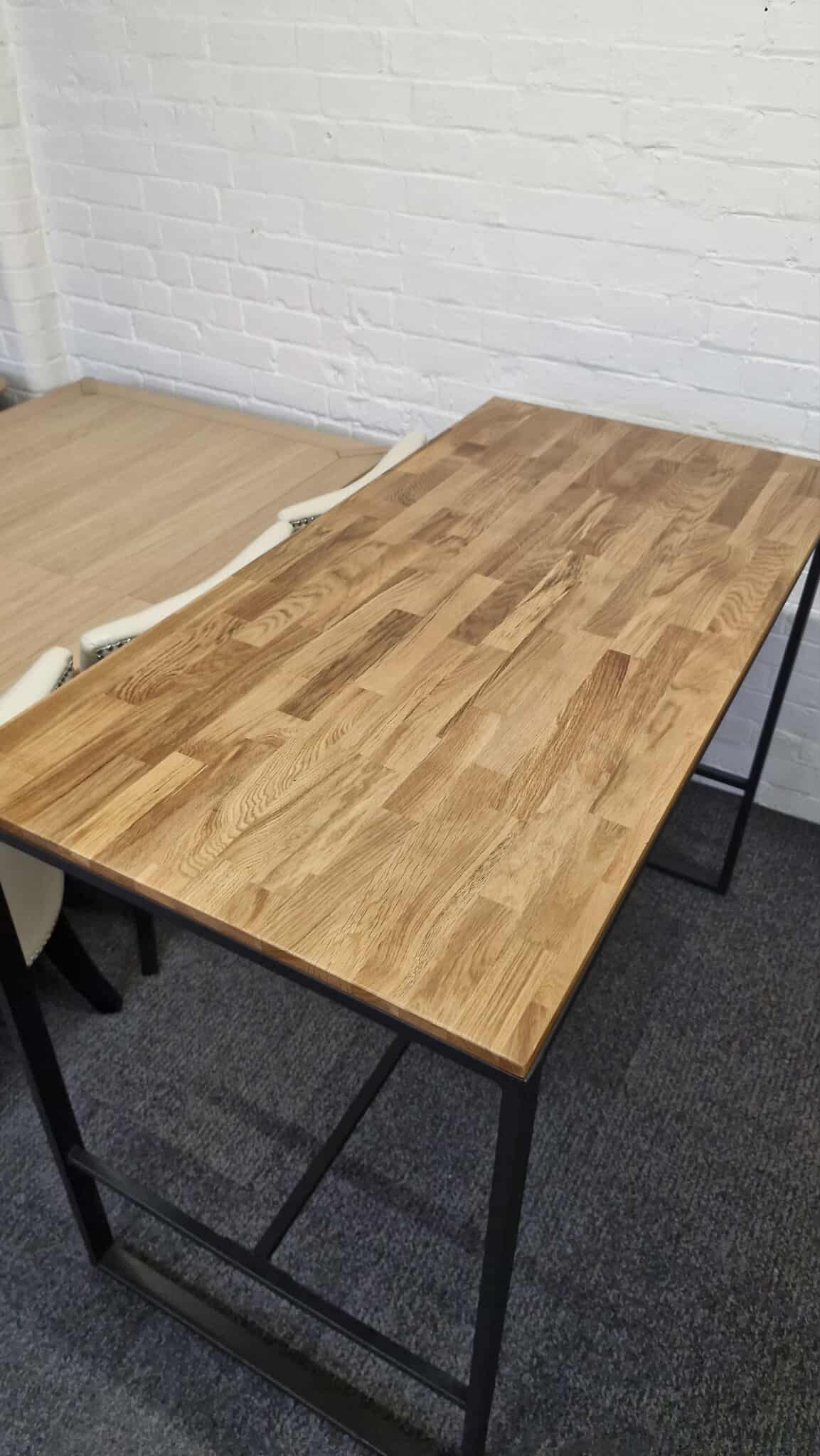 Oak and Steel 4-6 Seater High Bar Table