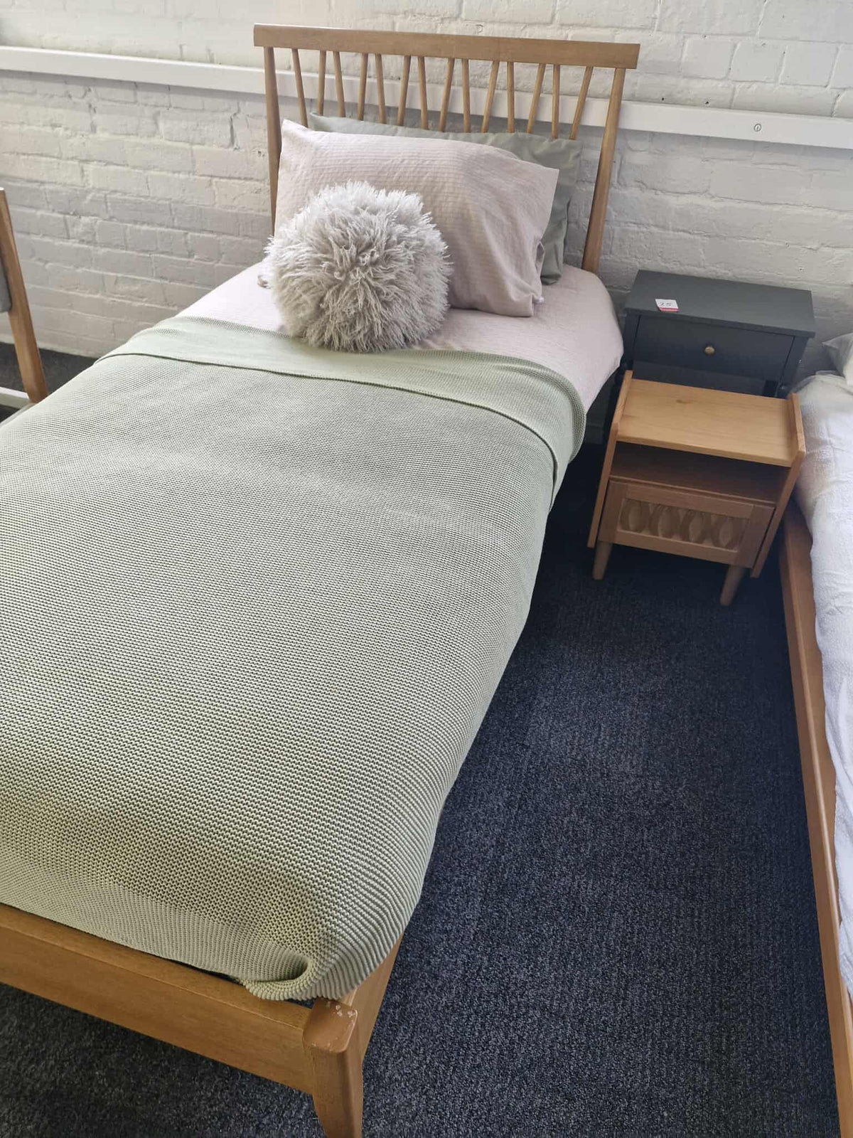 Single Wooden Bed (mattress and bedding optional)