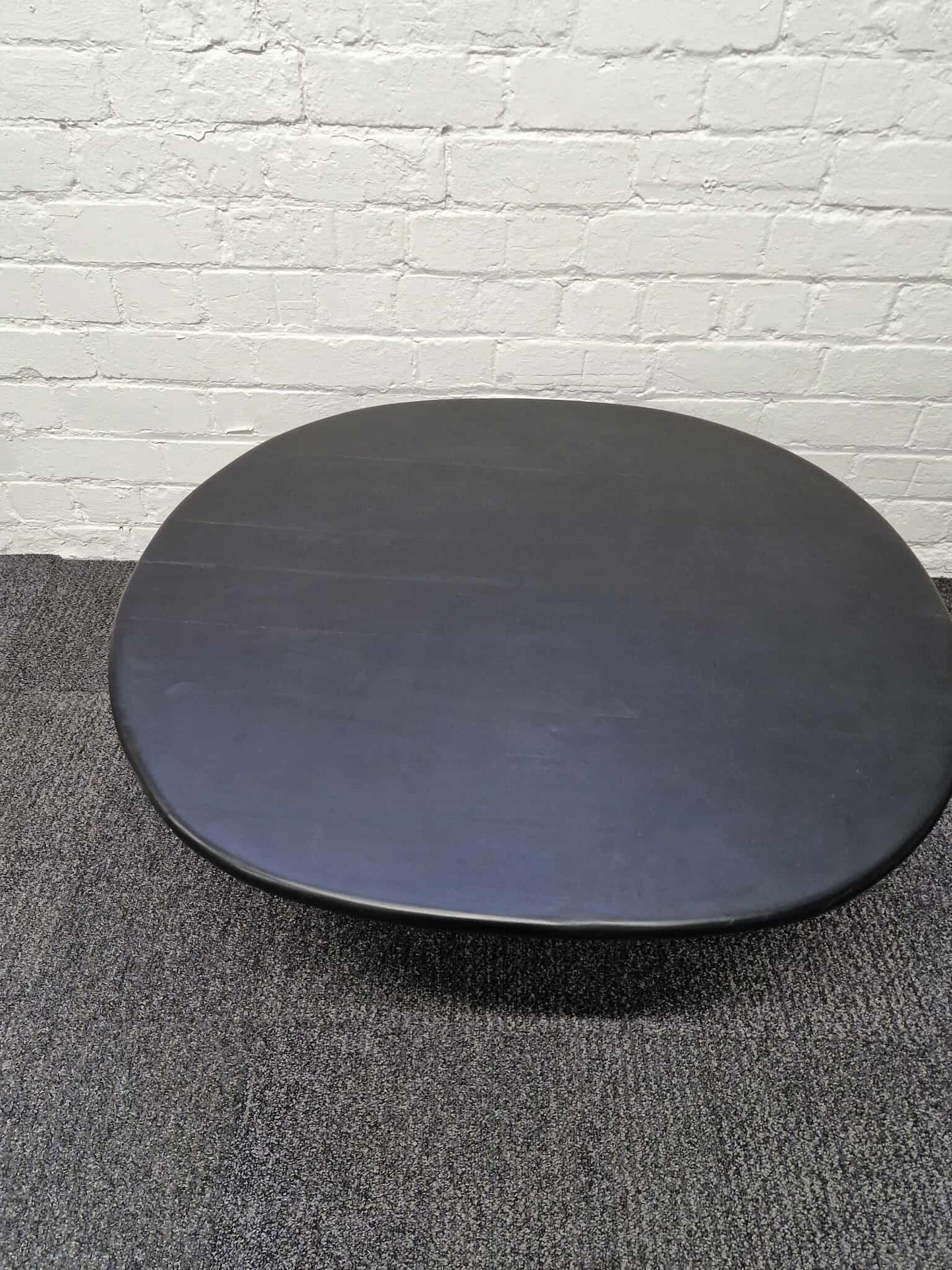 Organic Shape Solid Wood Black Coffee Table