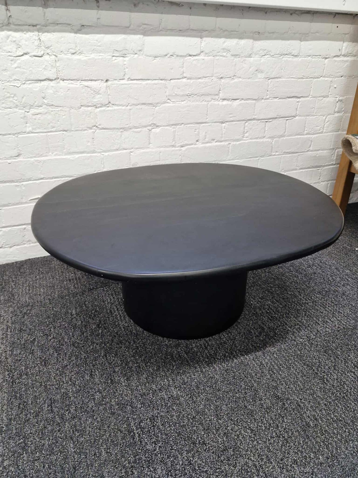 Organic Shape Solid Wood Black Coffee Table