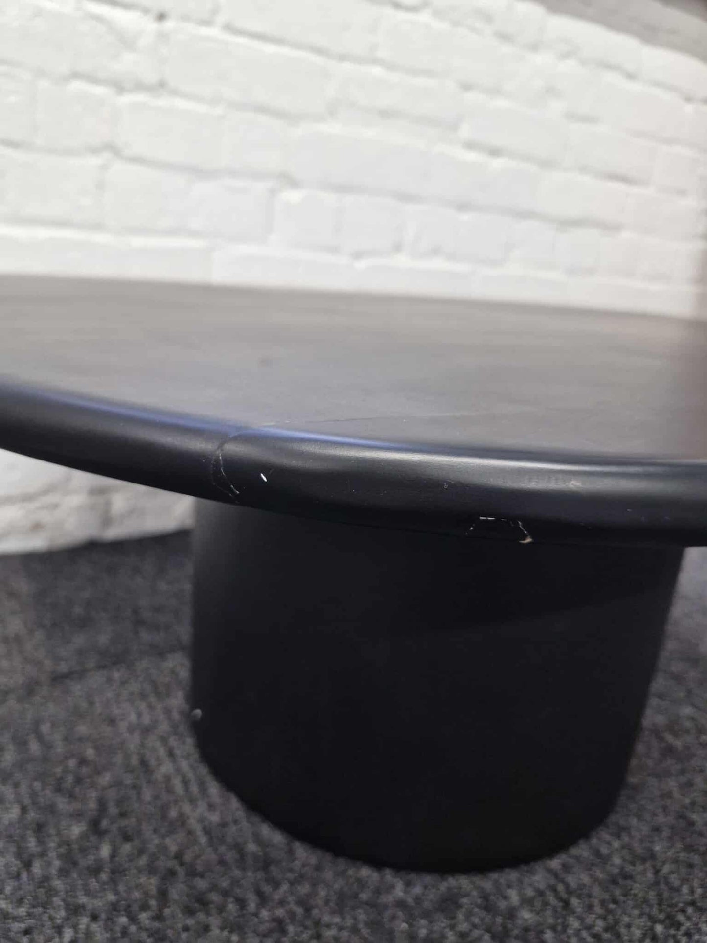 Organic Shape Solid Wood Black Coffee Table