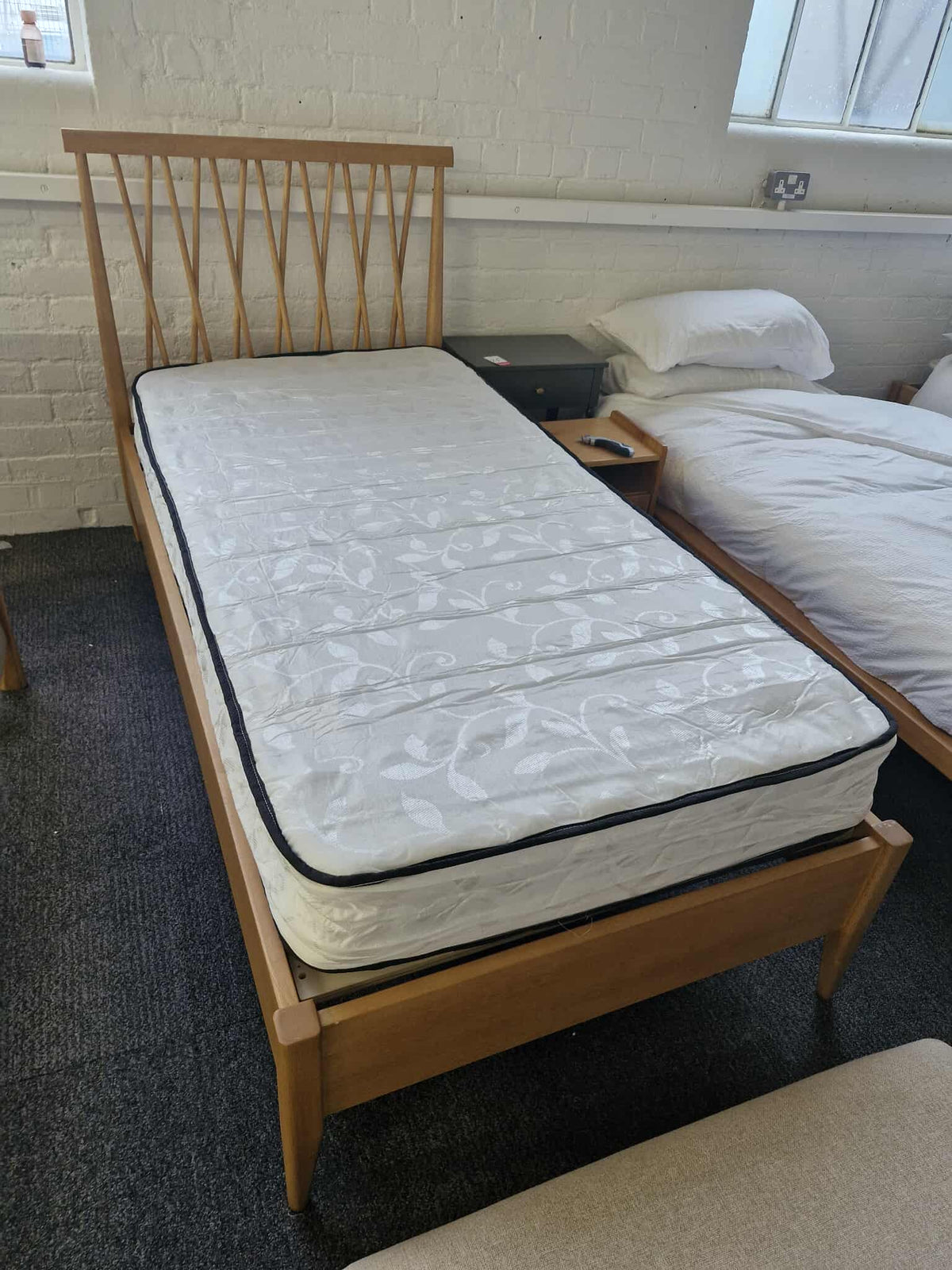 Single Wooden Bed (mattress and bedding optional)