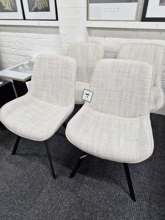 Light Grey and Black Dining Chairs / Set of 4