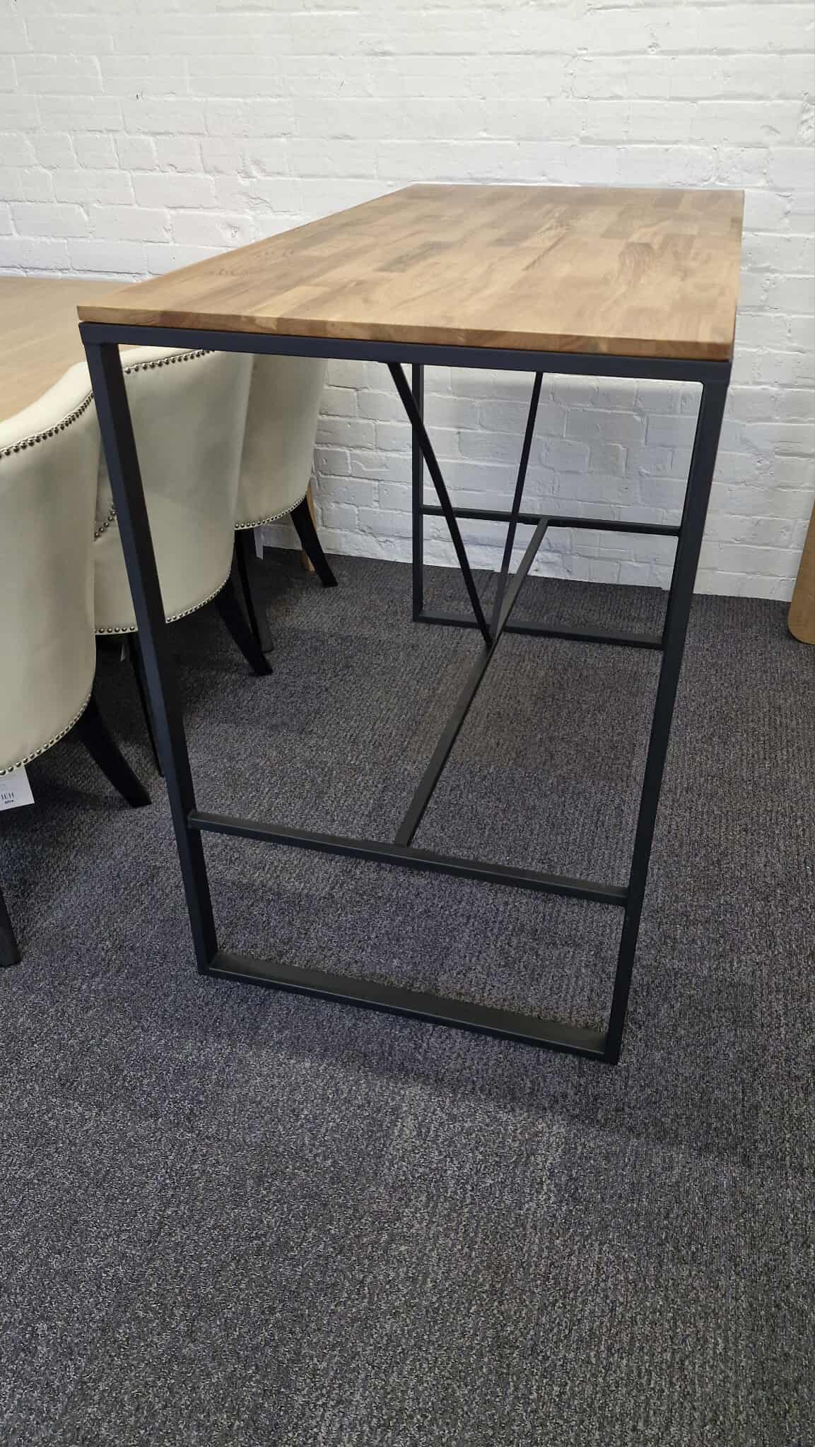Oak and Steel 4-6 Seater High Bar Table