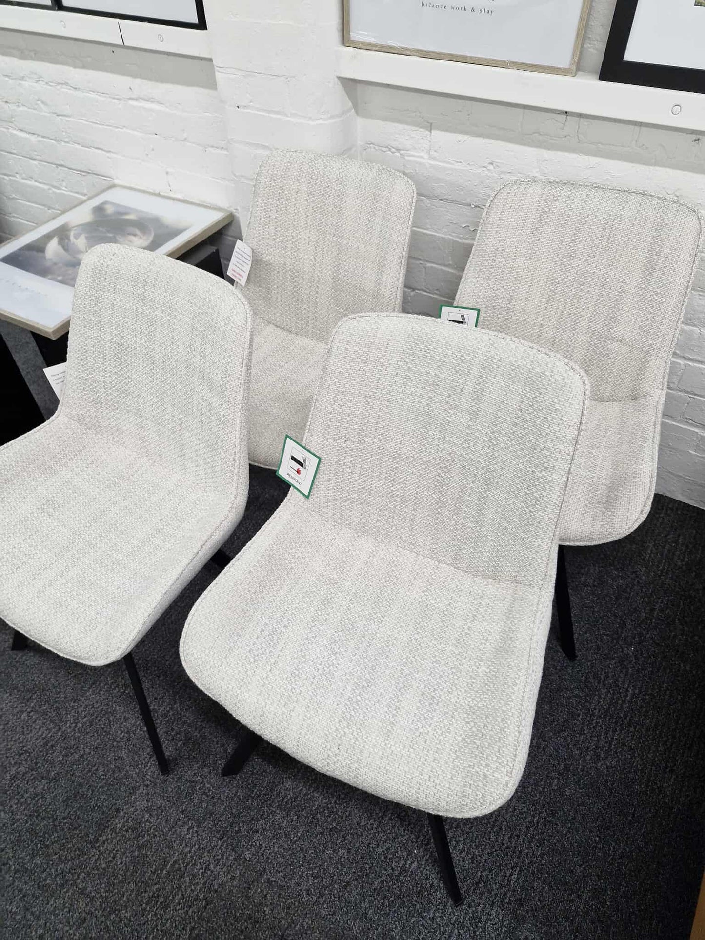 Light Grey and Black Dining Chairs / Set of 4