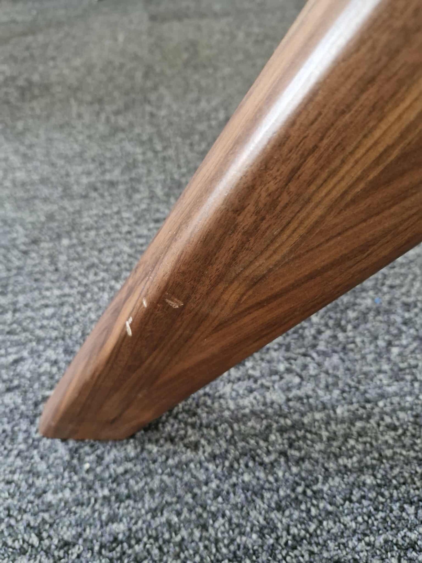 Large Glass and Walnut Rectangular Table