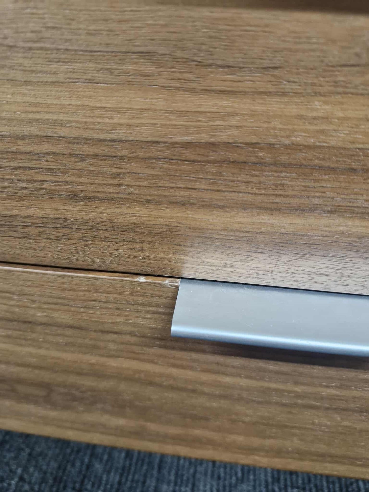 TV UNIT WALNUT BROWN & GLASS CABINET FLOATING WOODEN STYLE STAND