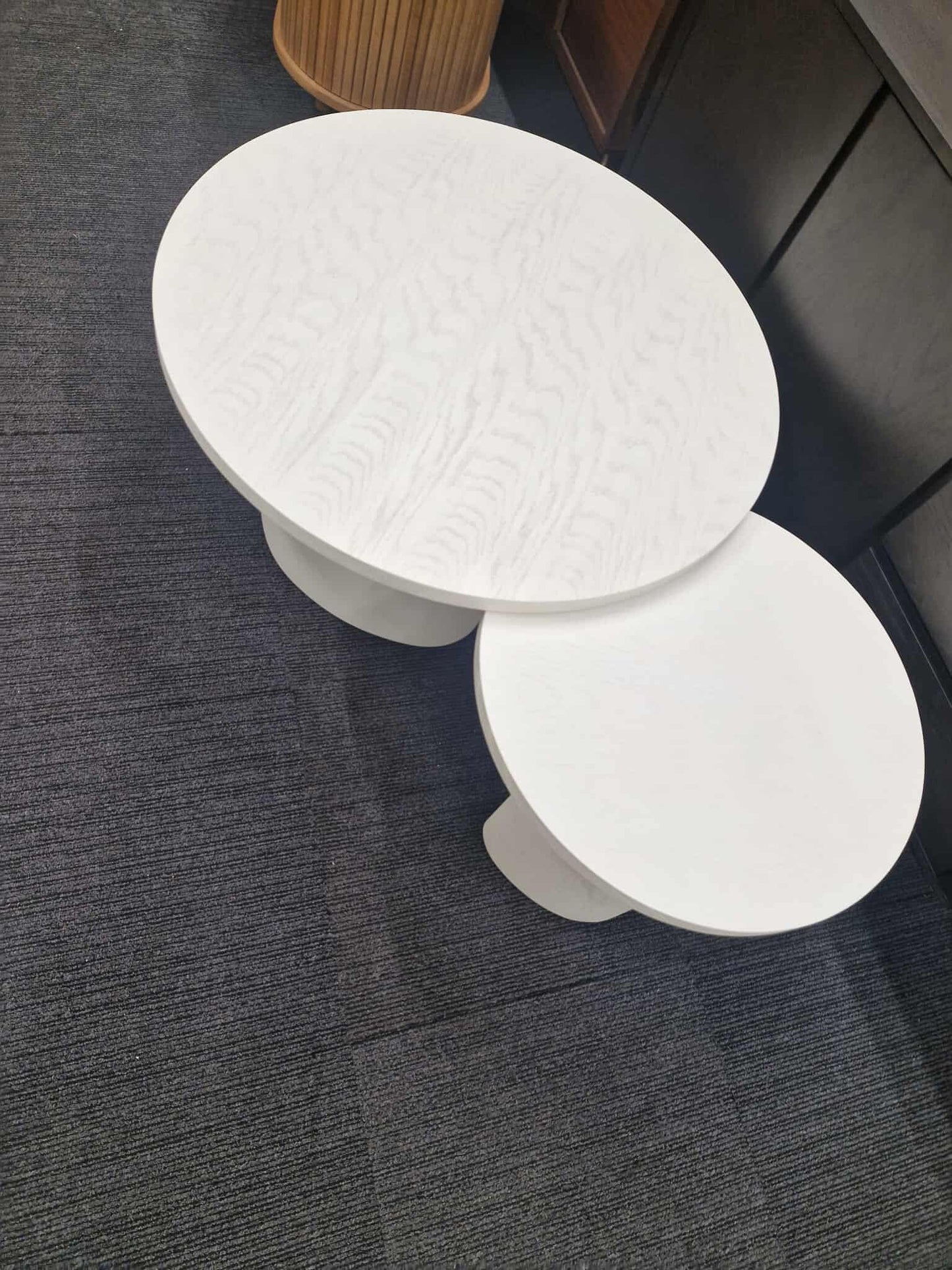 White Large Round Nest of Tables