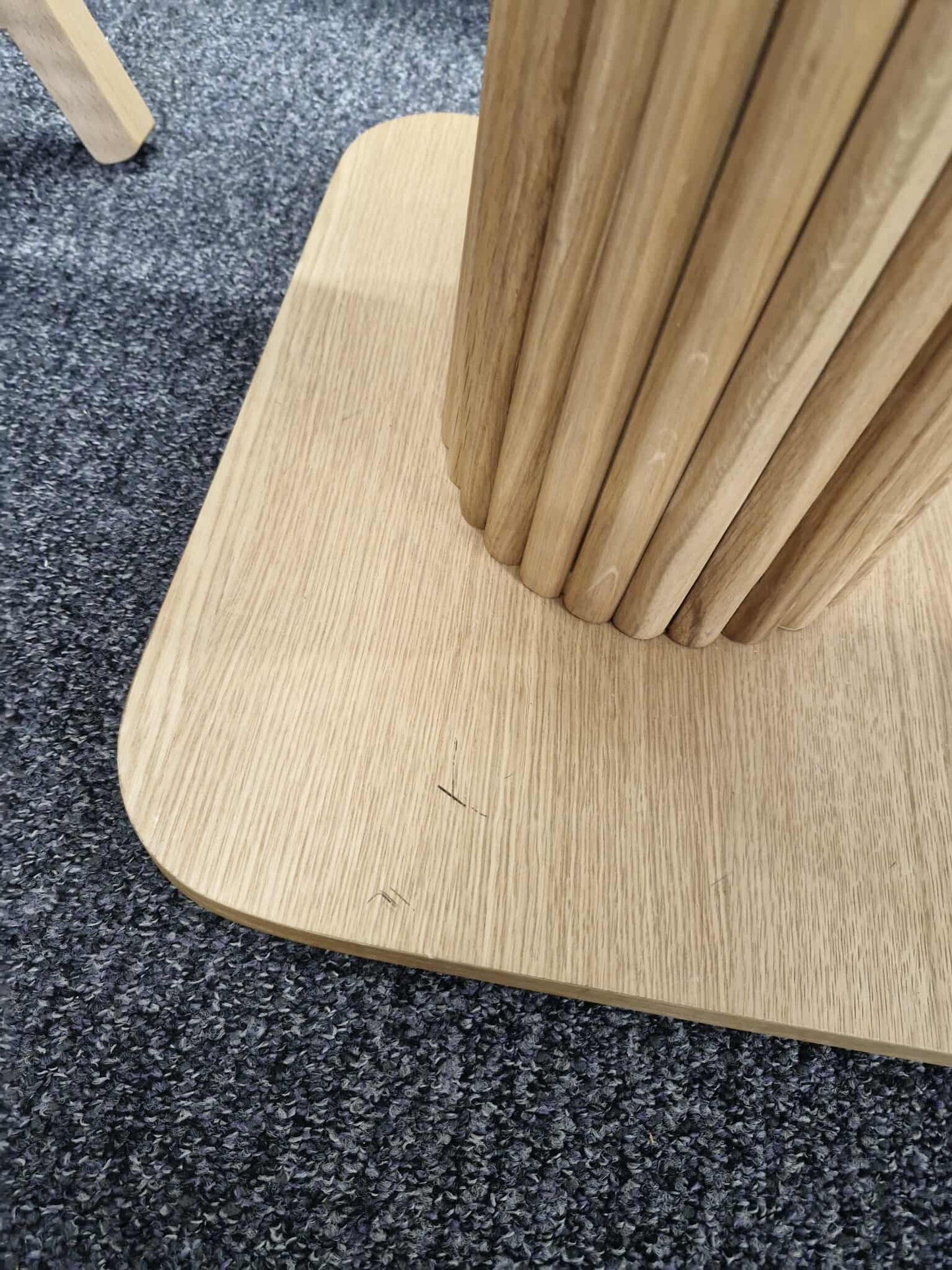 Oak Bistro / Small Dining Table / Ribbed Slatted Base