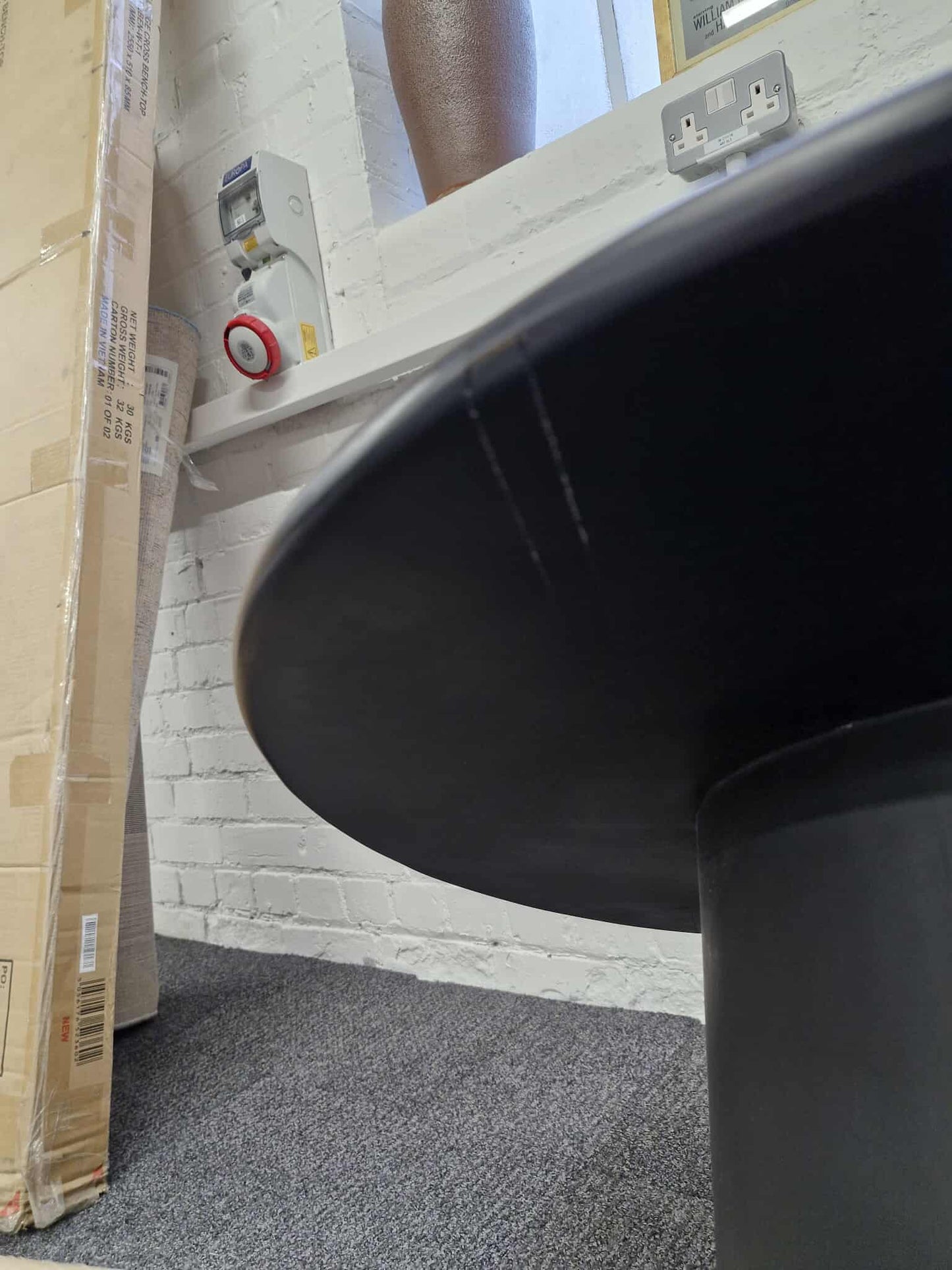 Organic Shape Solid Wood Black Coffee Table