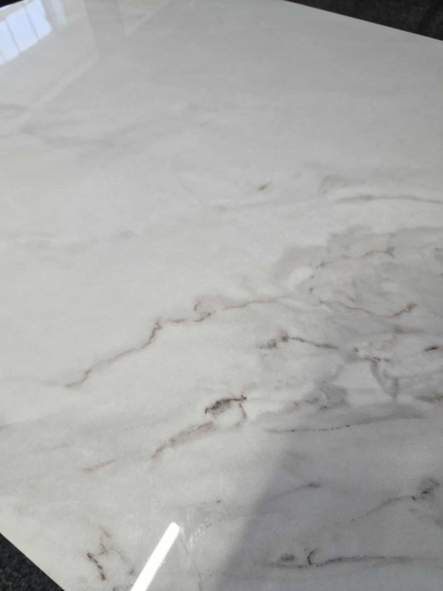 Ceramic Marble and Grey Oval Coffee Table