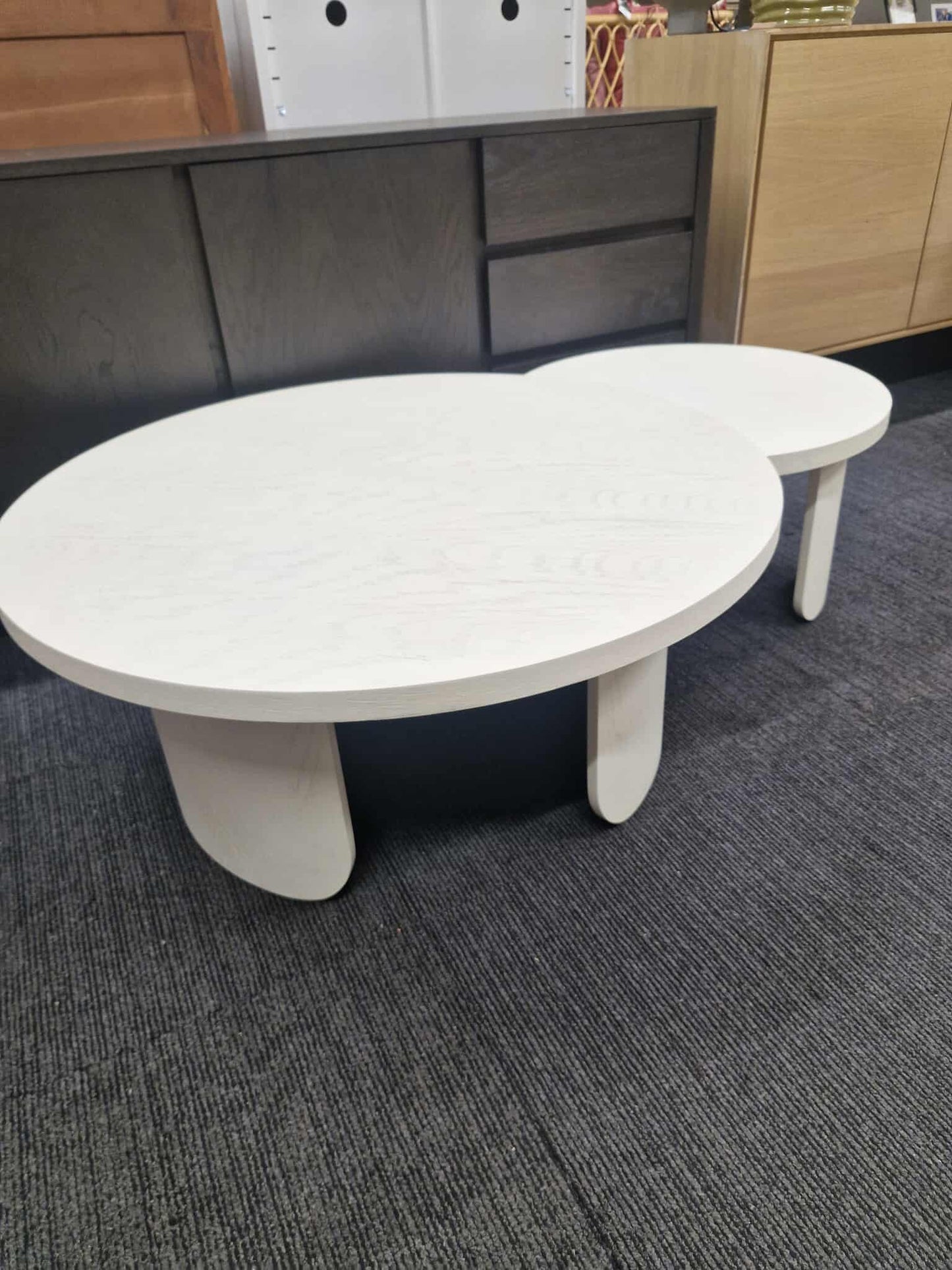 White Large Round Nest of Tables