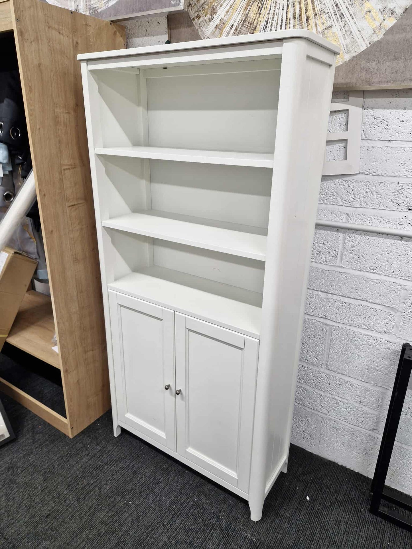 White Tall Bookcase / Bathroom Tallboy Cabinet