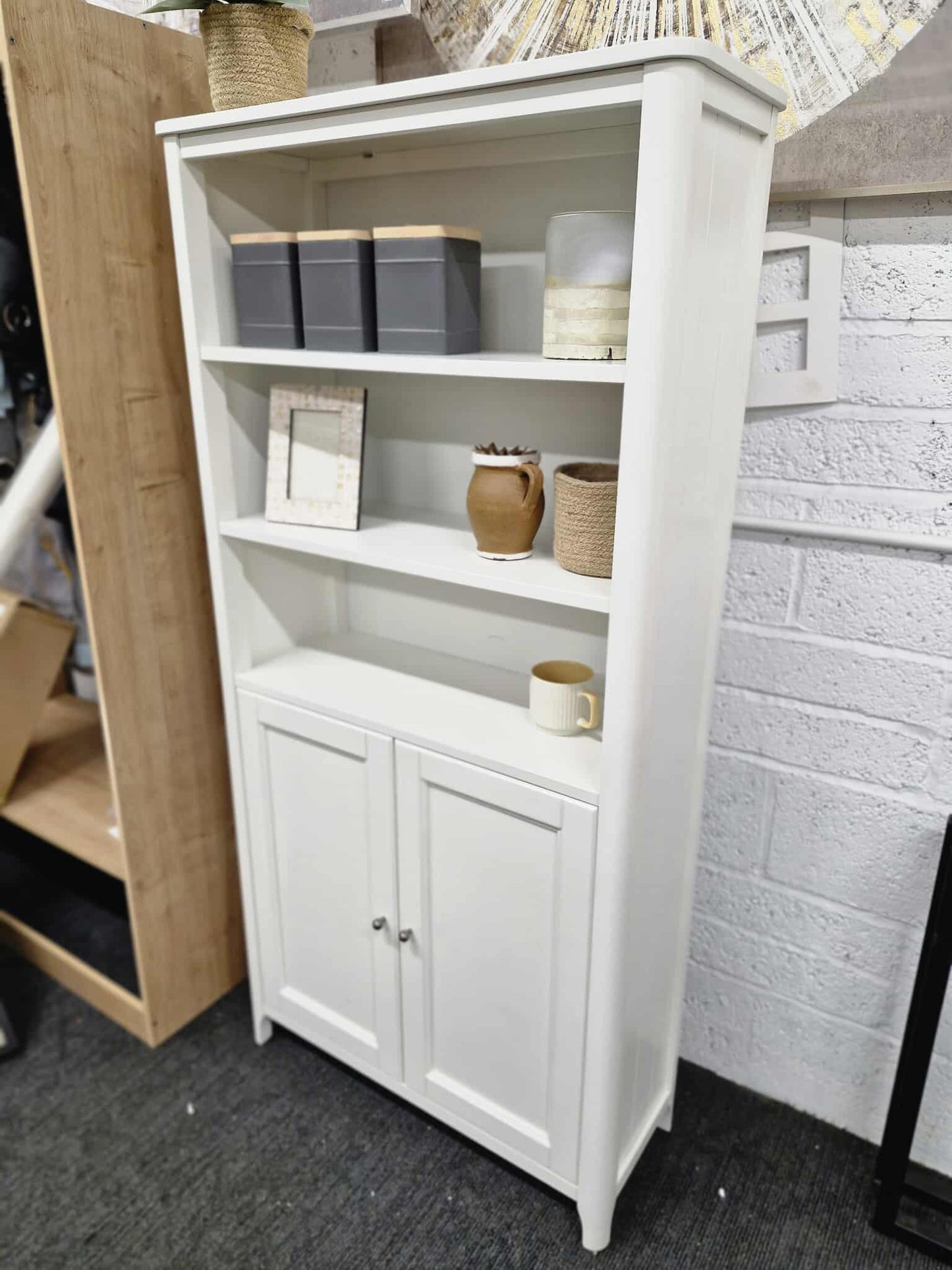 White Tall Bookcase / Bathroom Tallboy Cabinet