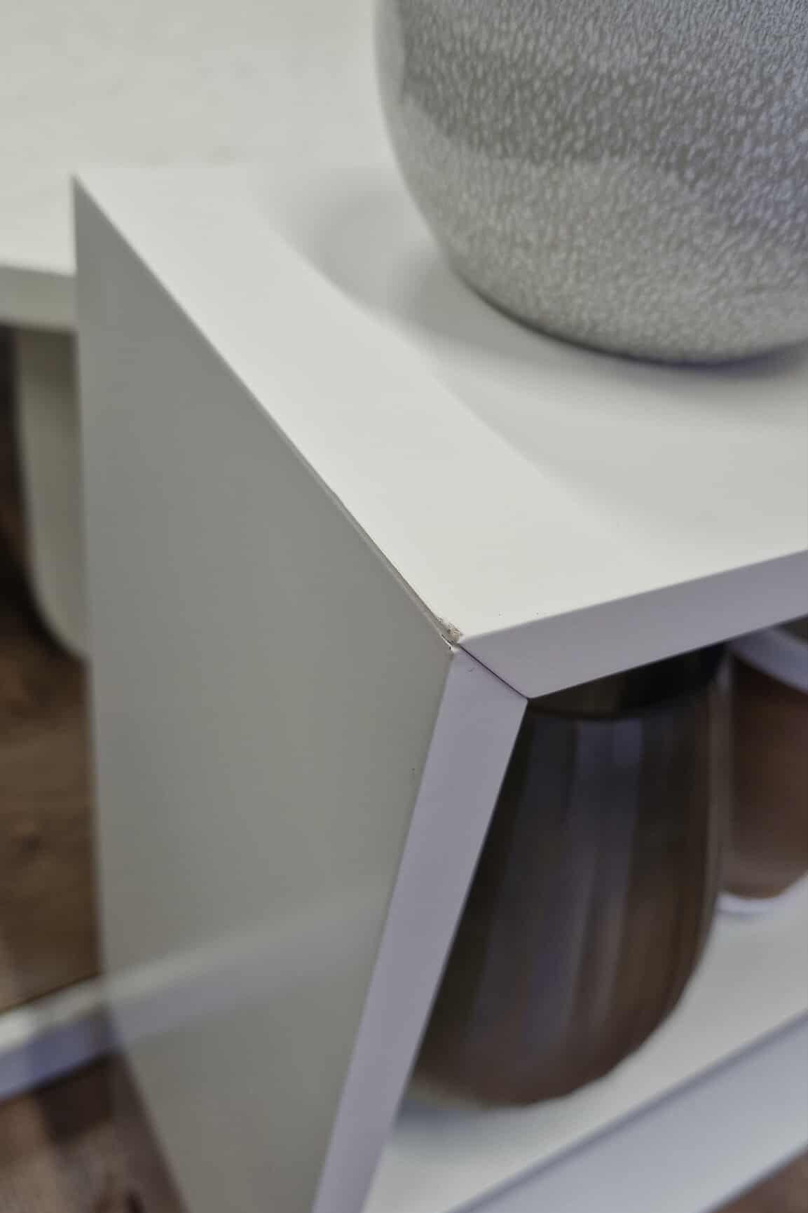 Low and Long Light Cream Shelving Unit