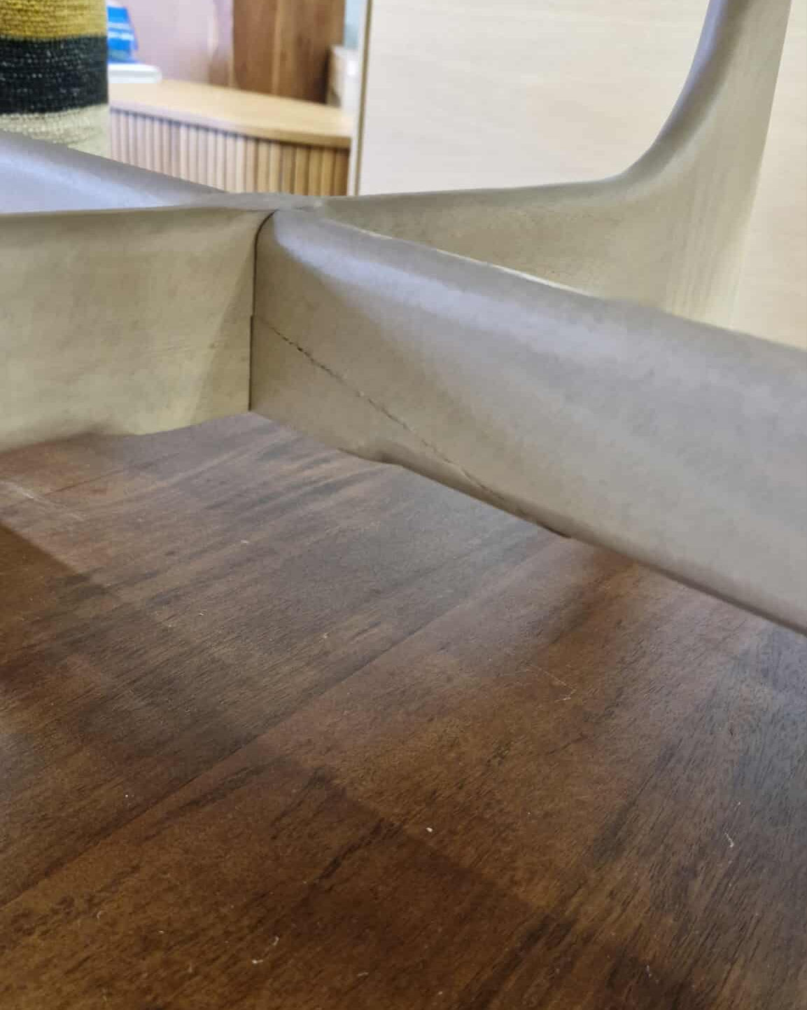 Washed Light Wood Round Coffee Table
