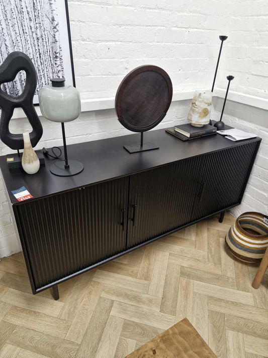 Black Large Sideboard with Fluted  Doors / John Lewis Palma