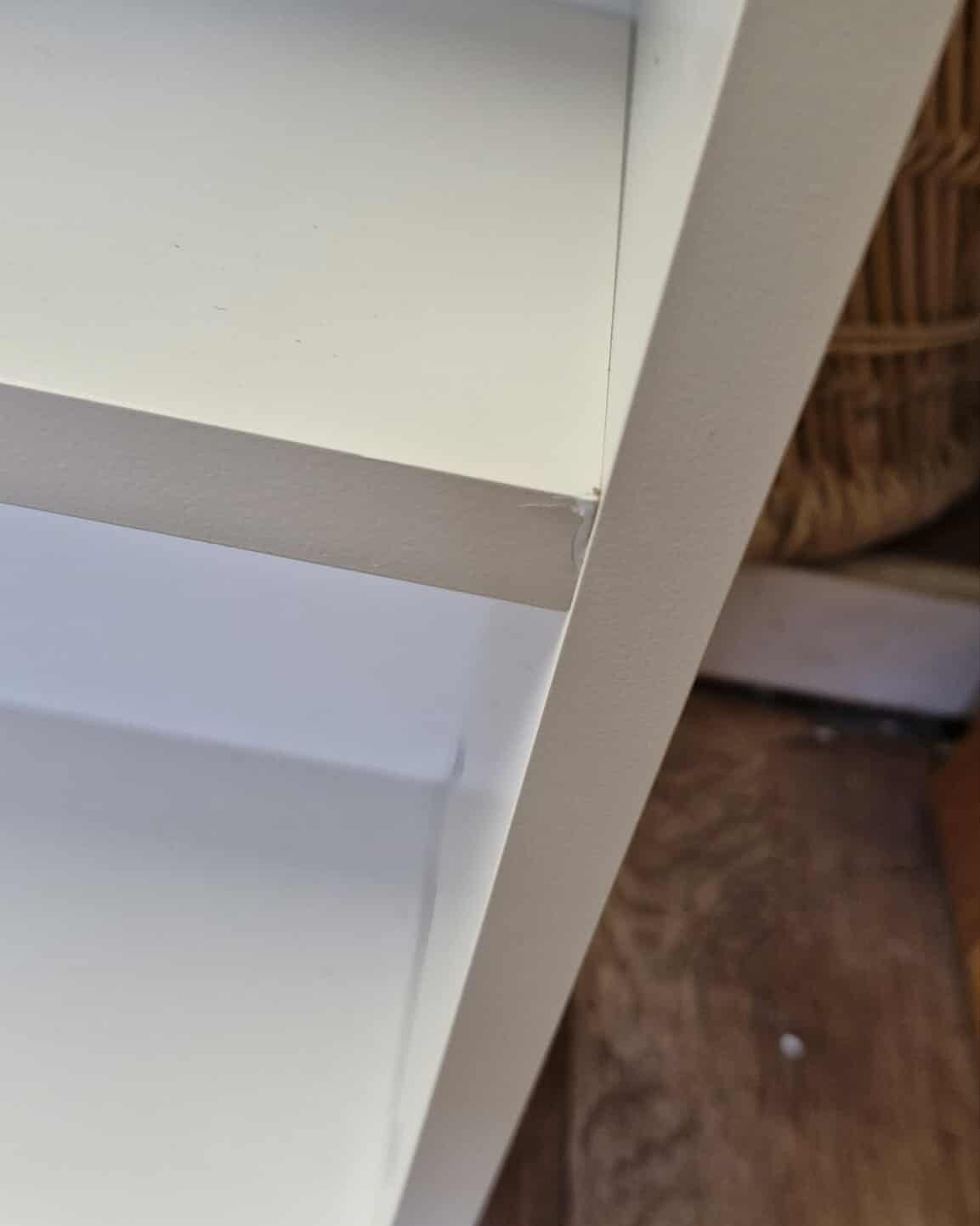 Low and Long Light Cream Shelving Unit