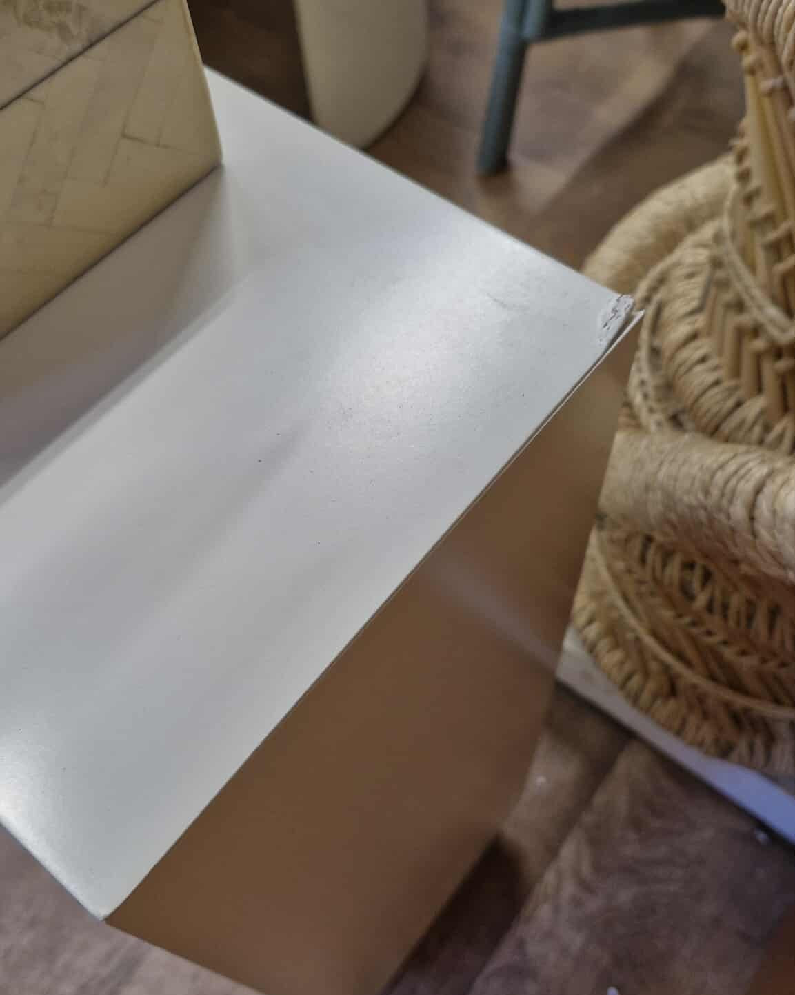 Low and Long Light Cream Shelving Unit