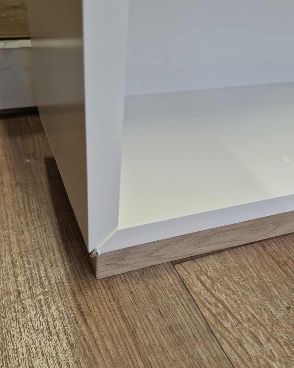 Low and Long Light Cream Shelving Unit