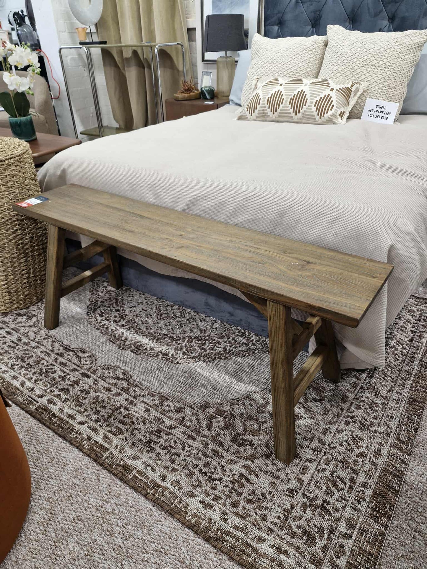 Solid wood End of Bed Bench / Hallway Bench / Dining Bench
