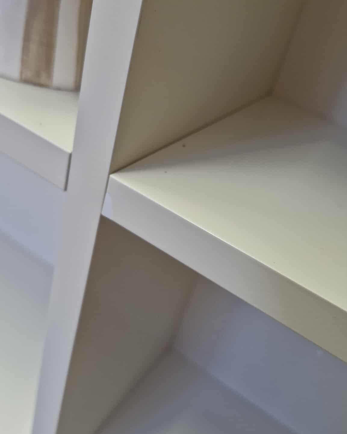 Low and Long Light Cream Shelving Unit