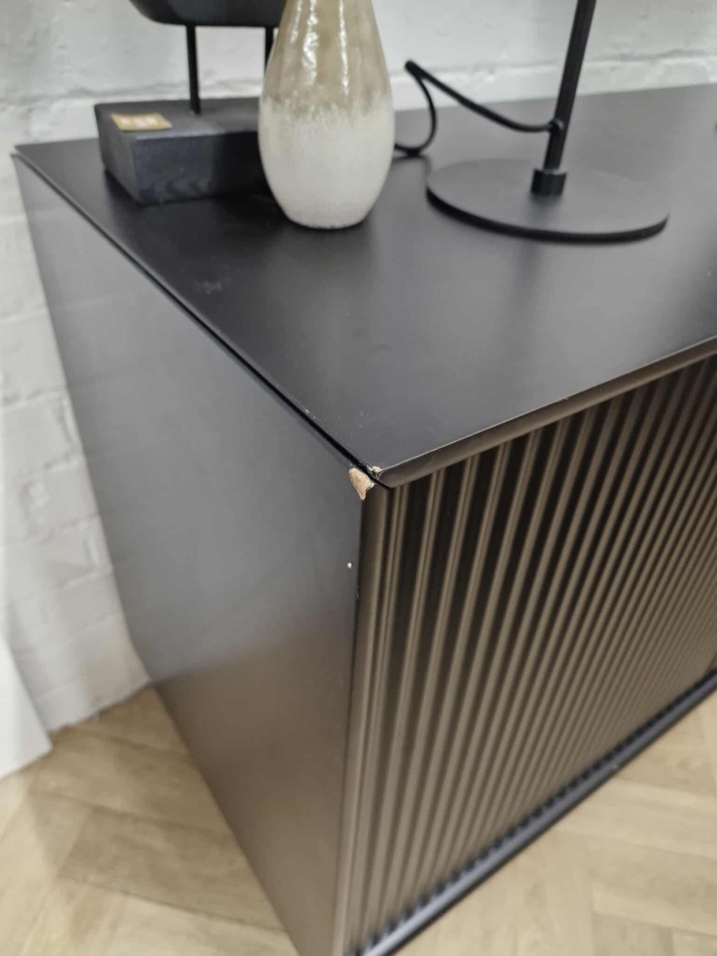Black Large Sideboard with Fluted  Doors / John Lewis Palma