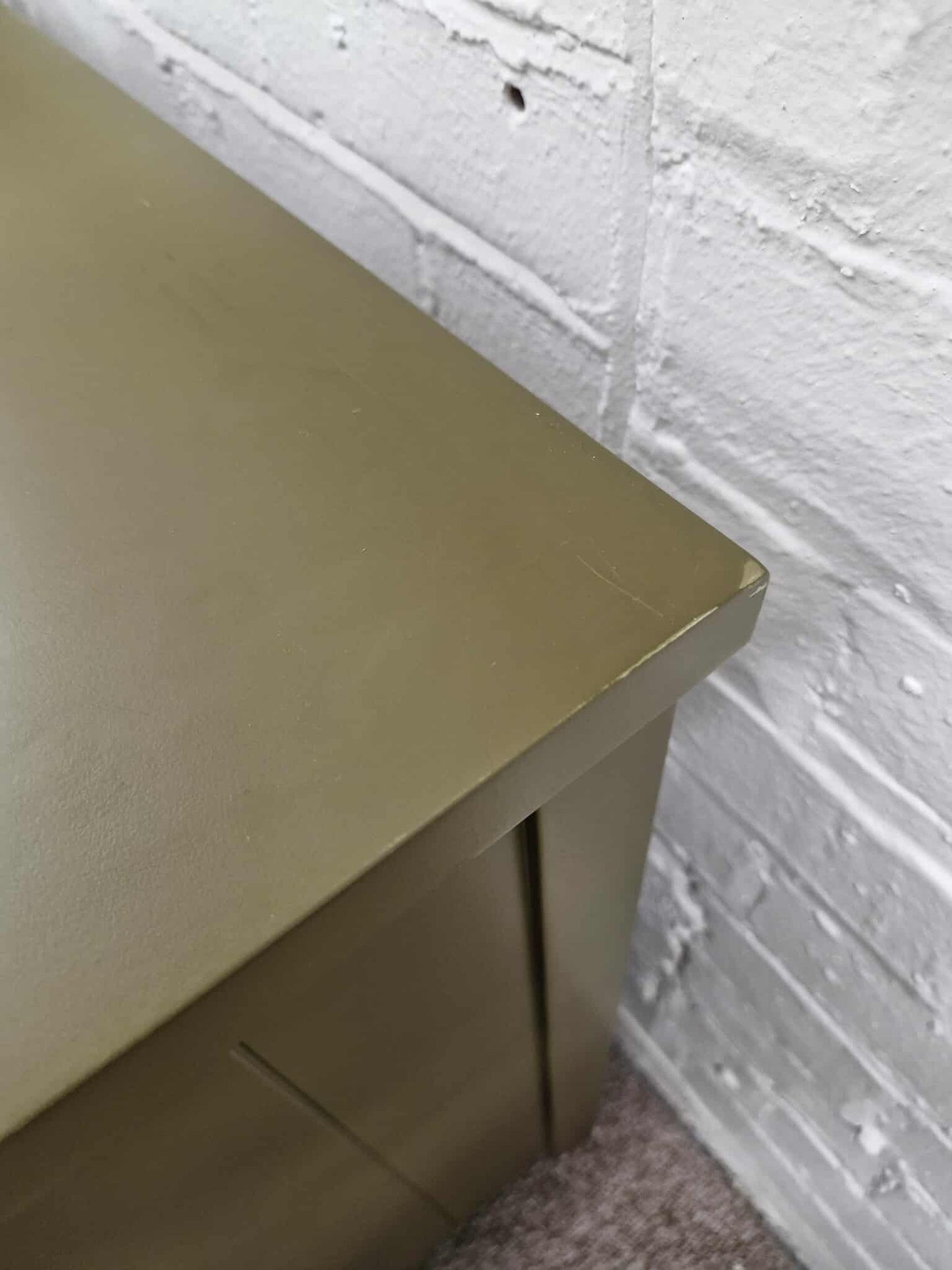 Olive Green Small Slim Cabinet / Compact Sideboard