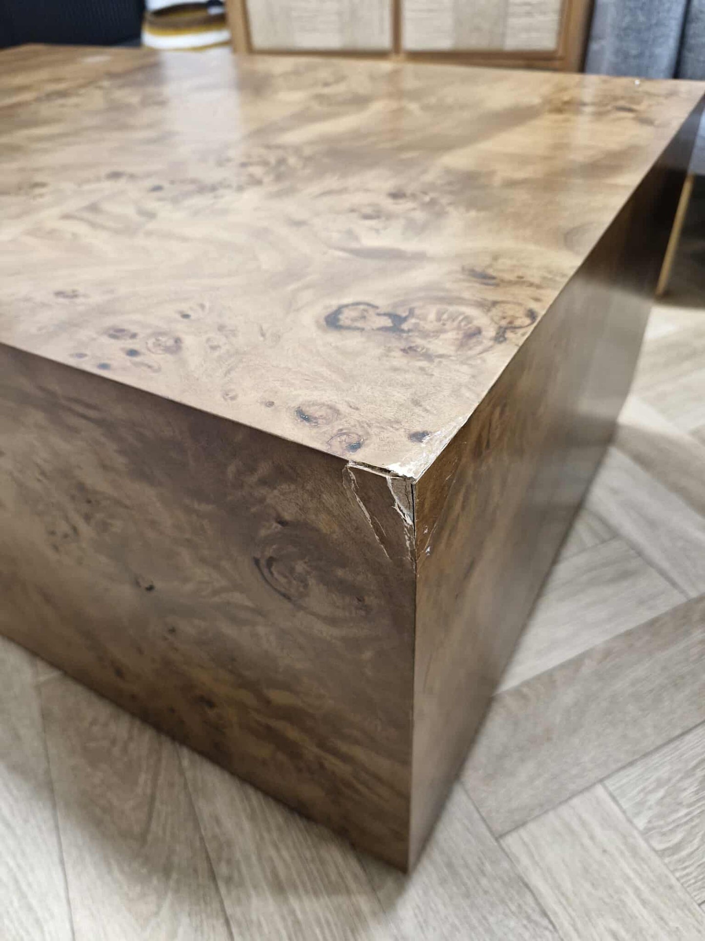 Large Burl Box Coffee Table