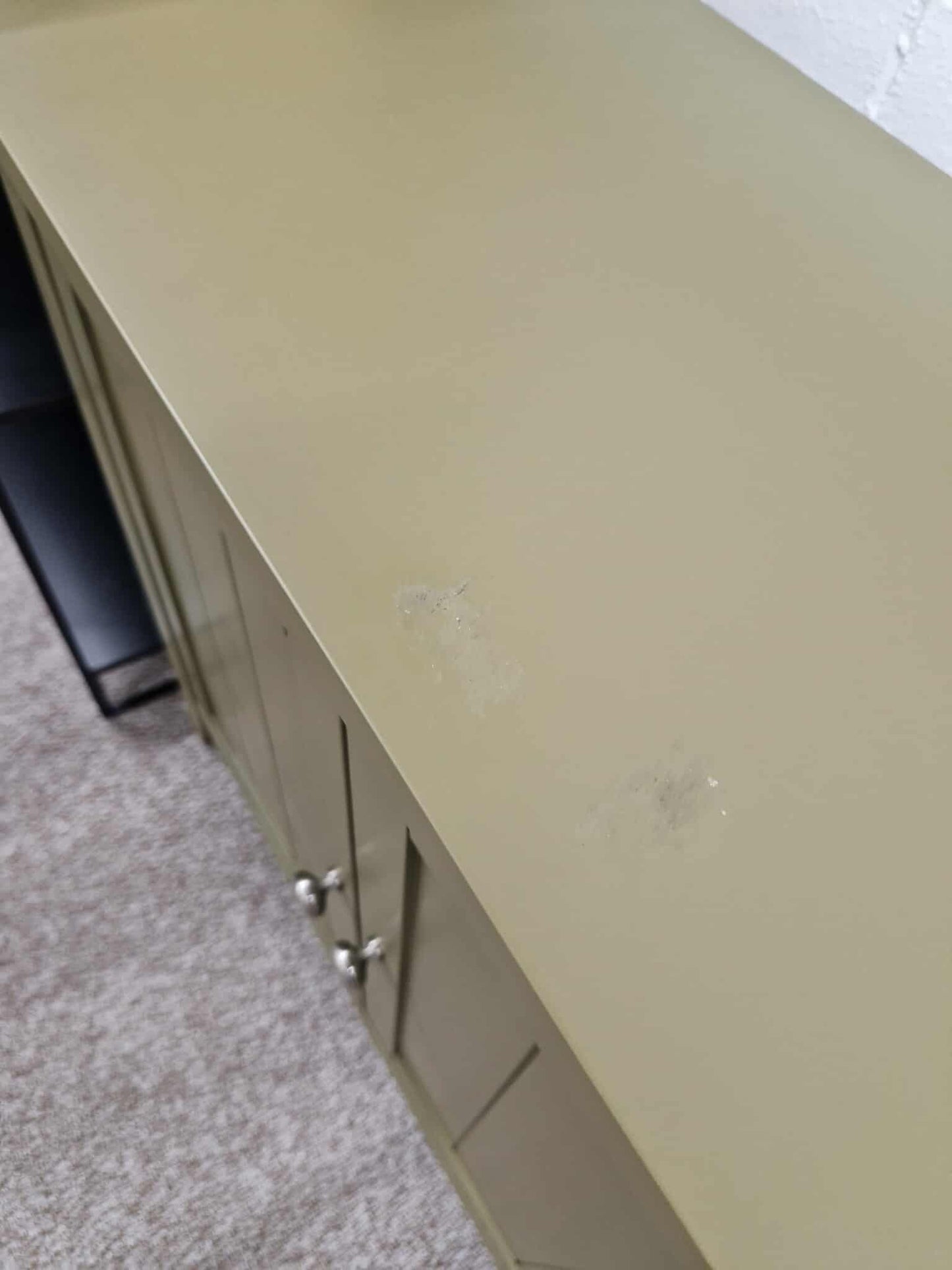 Olive Green Small Slim Cabinet / Compact Sideboard