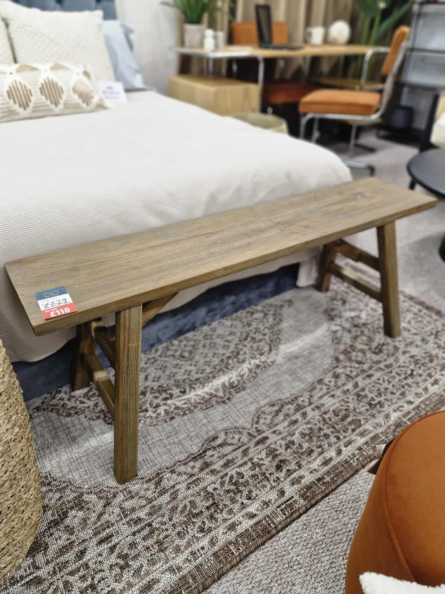 Solid wood End of Bed Bench / Hallway Bench / Dining Bench