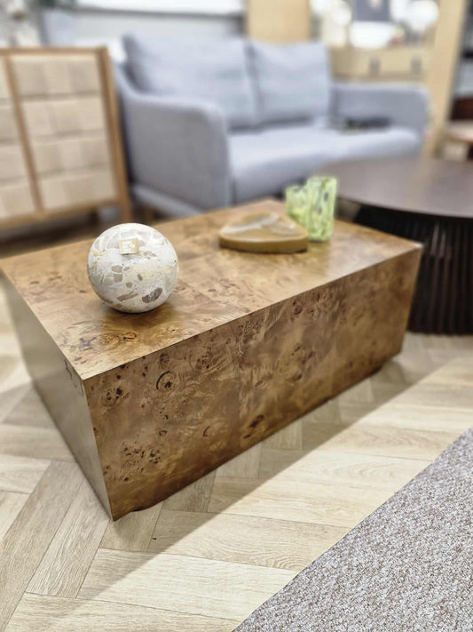 Large Burl Box Coffee Table