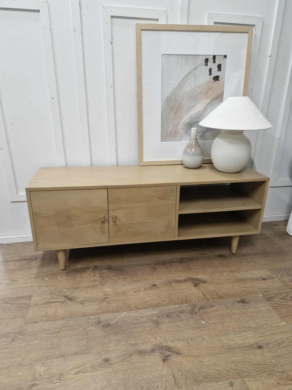 Light Solid Mango Wood TV Stand / Media Stand