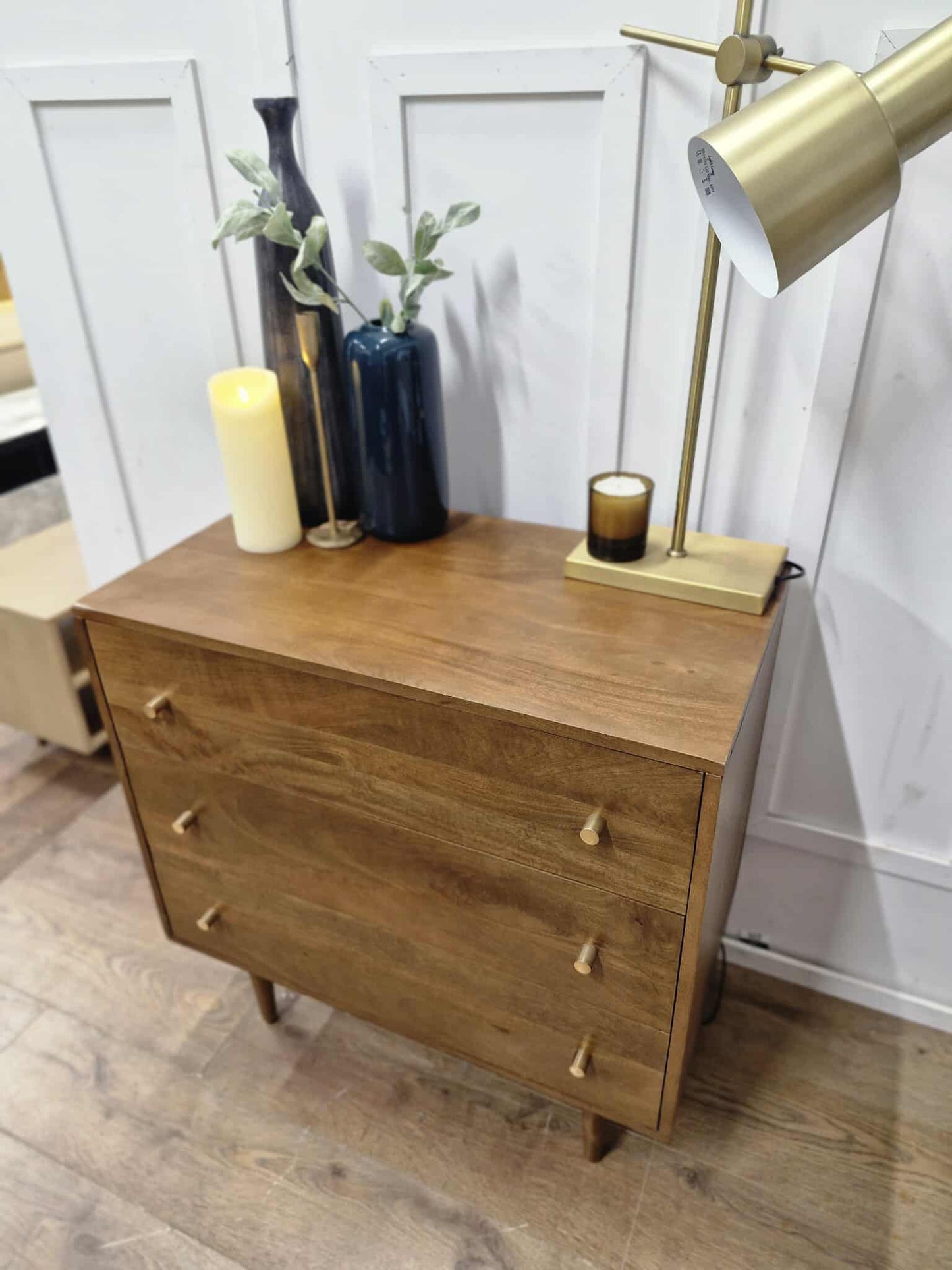 Solid Dark Mango Wood Chest of Drawers / Small Cabinet