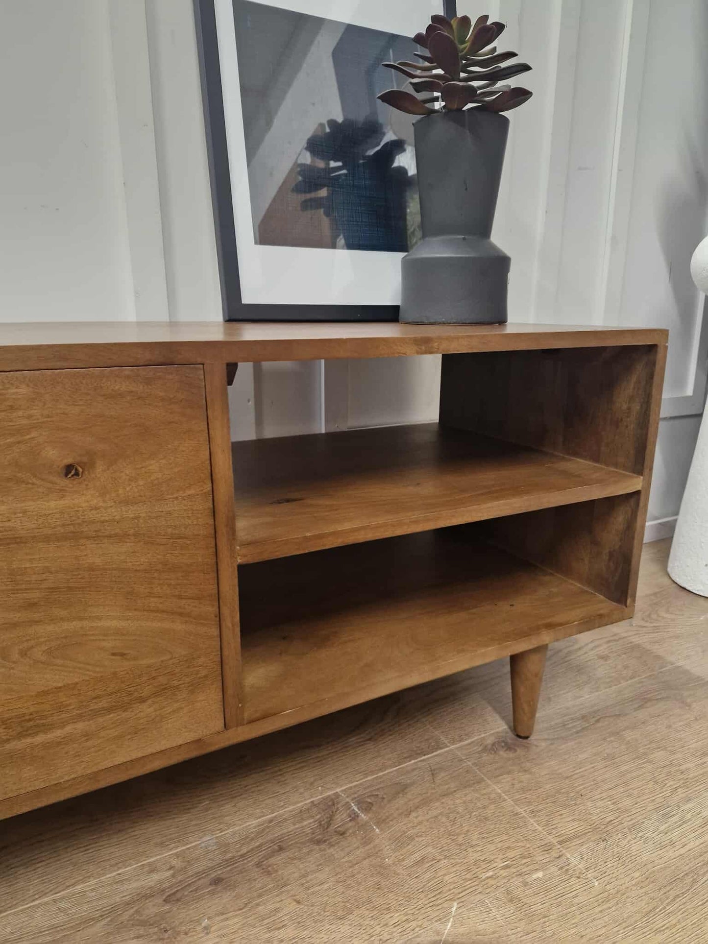 Dark Solid Mango Wood TV Stand / Media Stand