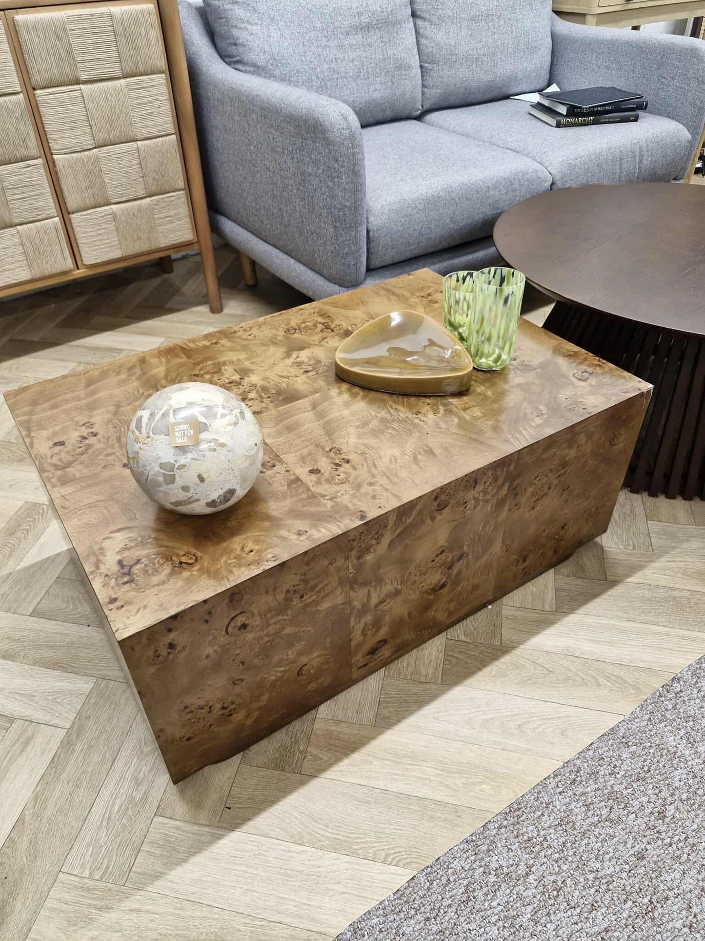 Large Burl Box Coffee Table