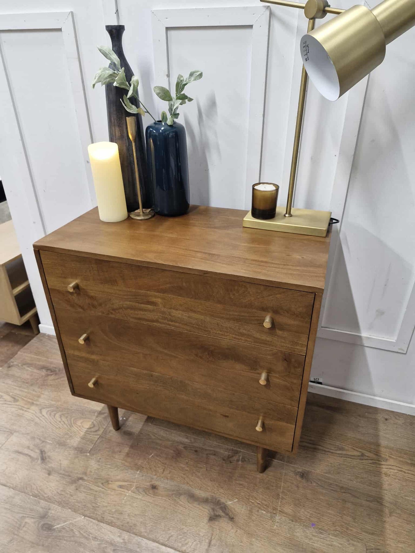 Solid Dark Mango Wood Chest of Drawers / Small Cabinet
