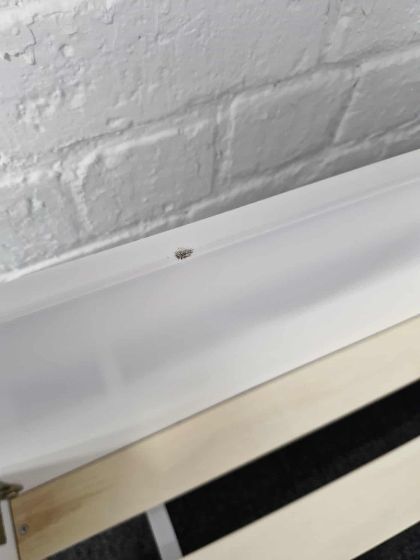 Single White and Wood Bed with Mattress