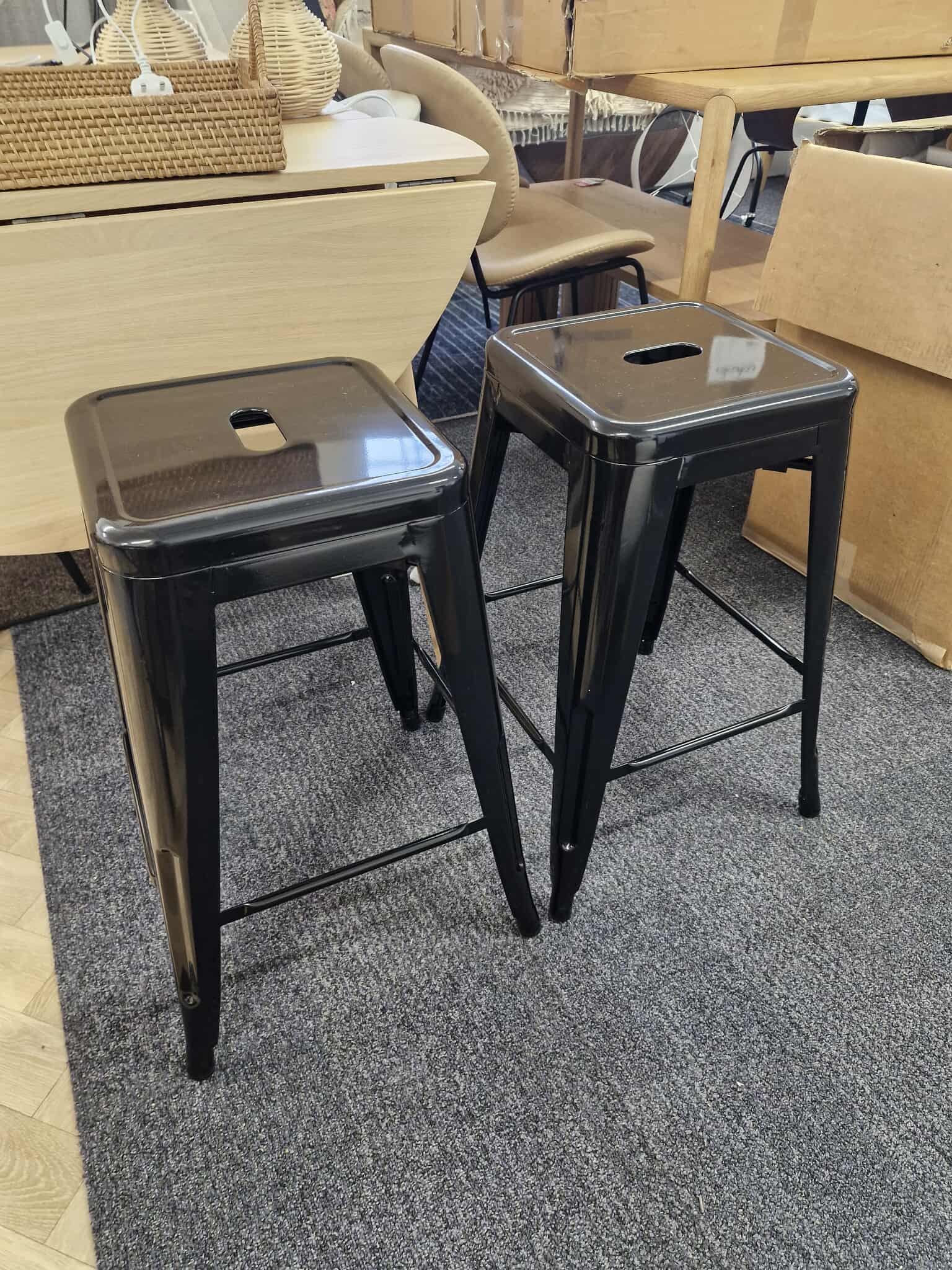 Curated visual reference: Visual Reference: Black Metal Industrial Style Kitchen Bar Stools Set Of 2