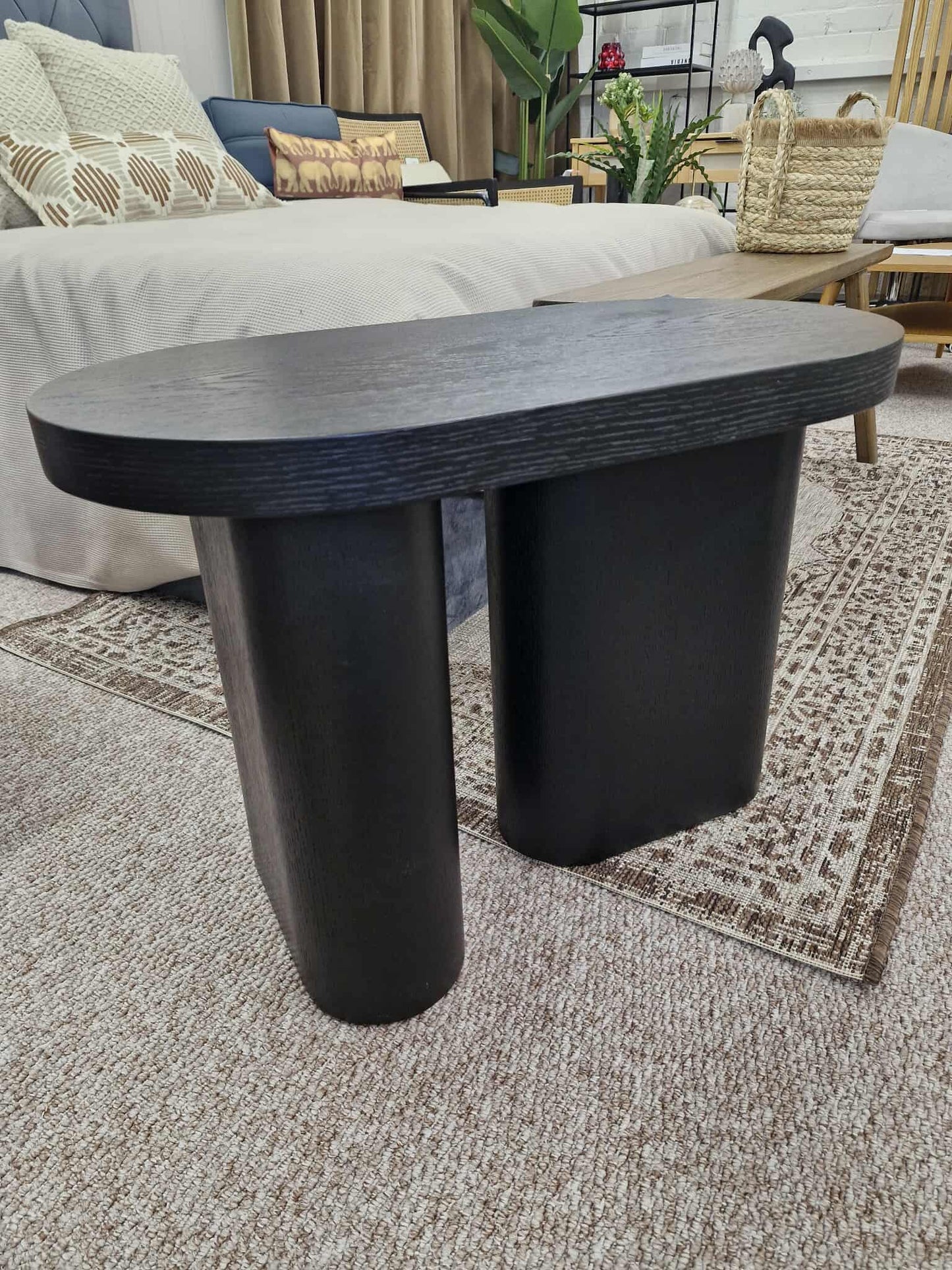 Black Organic Capsule Shape Side Table